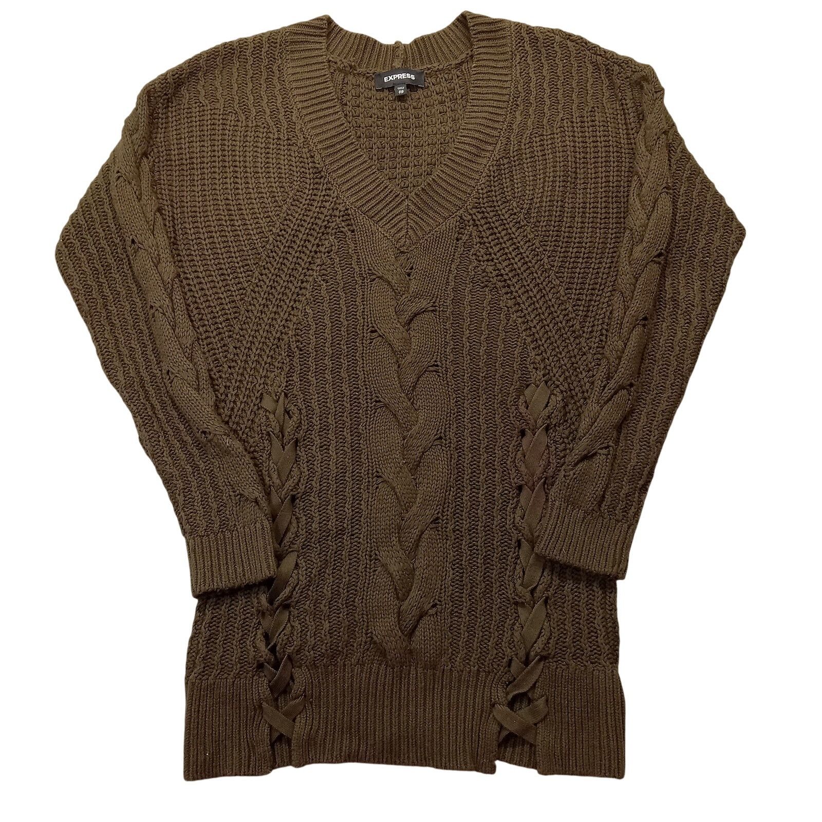 Express Express Sweater XXS Women's Long Sleeve Pullover Brown Size XXS / US 00 / IT 34 - 1 Thumbnail
