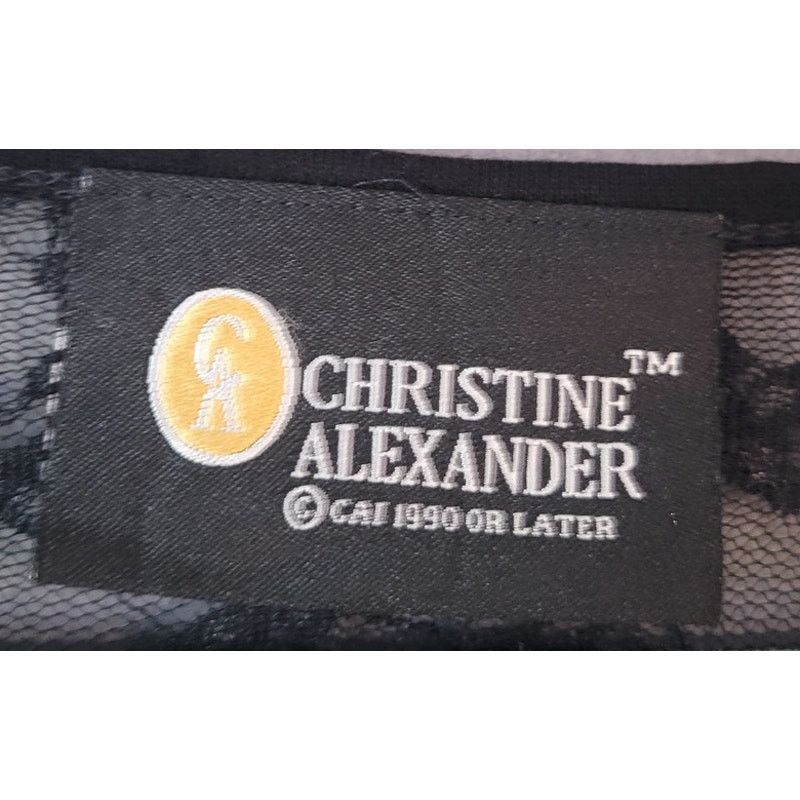 Christine Alexander NWT Asymmetrical Lacey Blouse –Black –XL