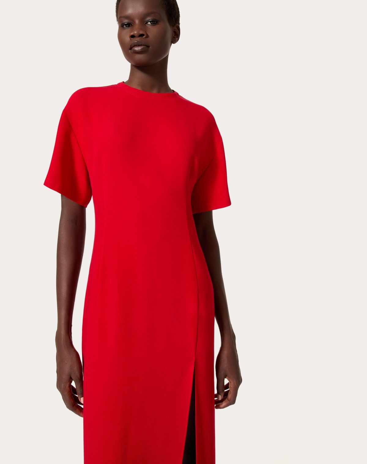 Valentino o1s1wg110525 Cady Couture Long Dress in Red Size S / US 4 / IT 40 - 6 Thumbnail