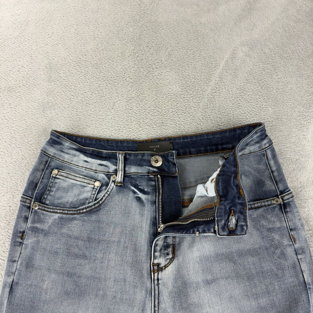 Other Koiiar Men's Size 32 W x 33 L Light Blue Zipper Fly Distress Size US 32 / EU 48 - 3 Thumbnail