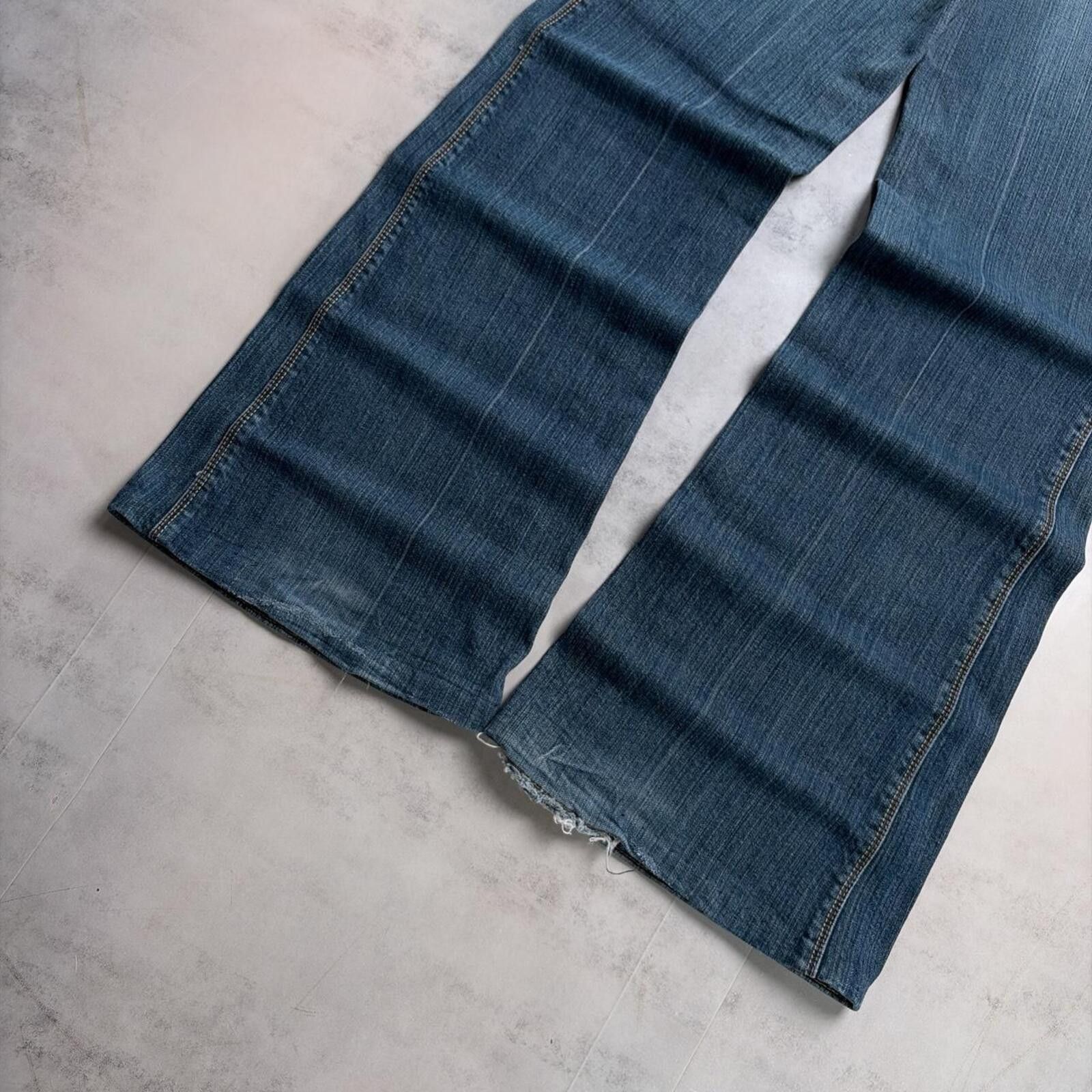 Gap Y2K Blue Gap Grunge Low Rise Flared Denim Jeans Size 30" / US 8 / IT 44 - 3 Thumbnail