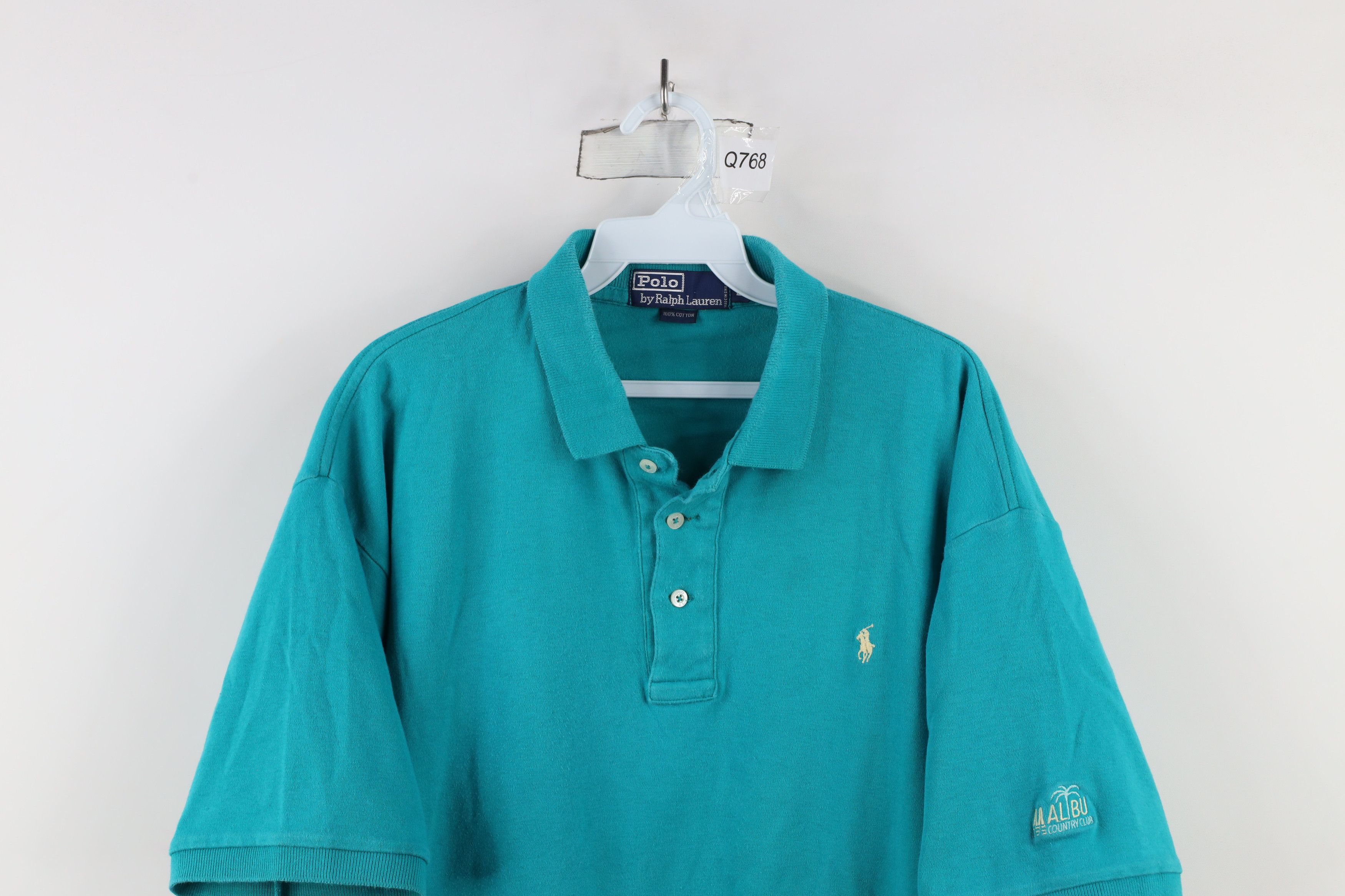 Ralph Lauren × Vintage Vintage 90s Ralph Lauren Country Club Golf Polo Shirt Teal Size US L / EU 52-54 / 3 - 2 Thumbnail
