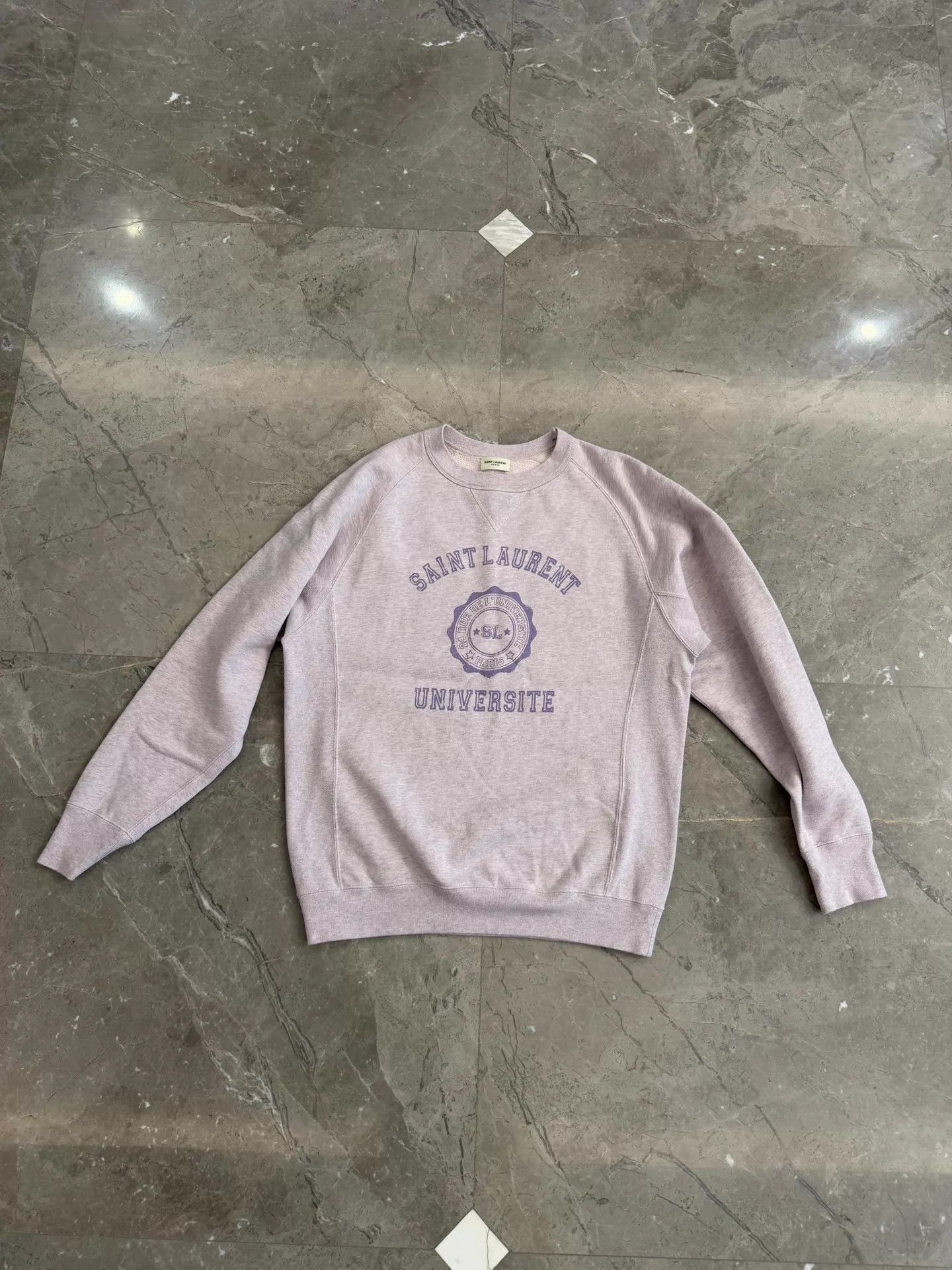Saint Laurent Paris Saint Laurent gray-purple logo preppy sweatshirt unisex M Size US M / EU 48-50 / 2 - 1 Thumbnail