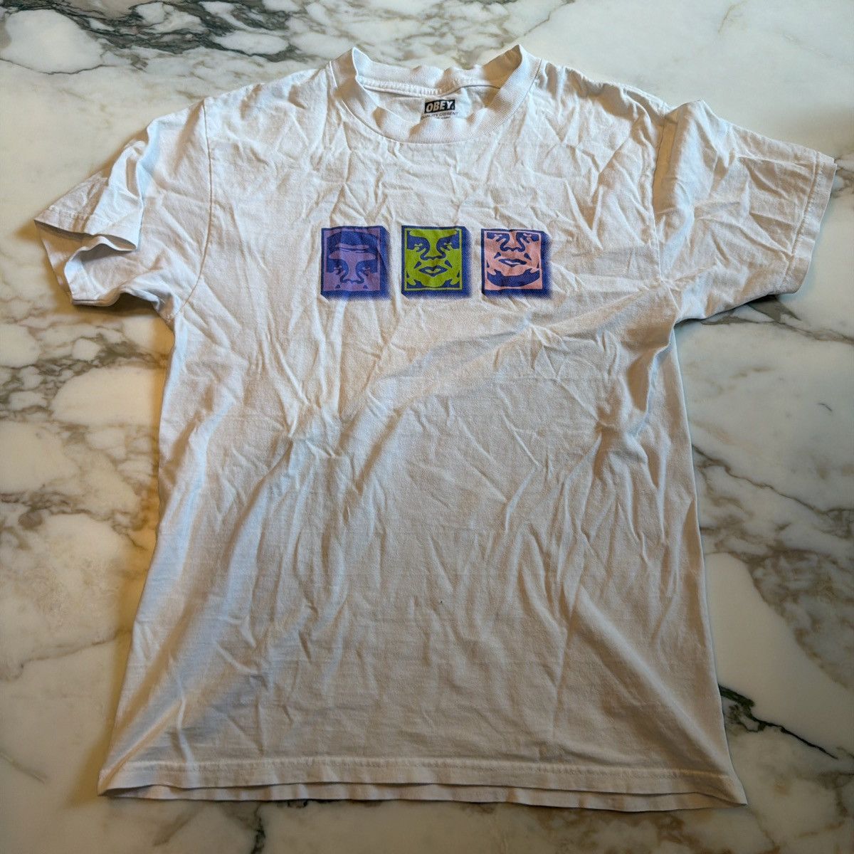 Obey White, purple, pink, green Obey Streetwear Tee Size US S / EU 44-46 / 1 - 1 Thumbnail