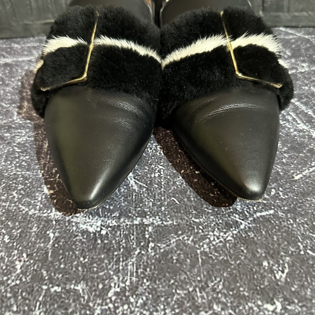 Bally BALLY HAMELIA - Women’s Leather/Fur Flats Mules 38.5 size Size US 8.5 / IT 38.5 - 7 Thumbnail