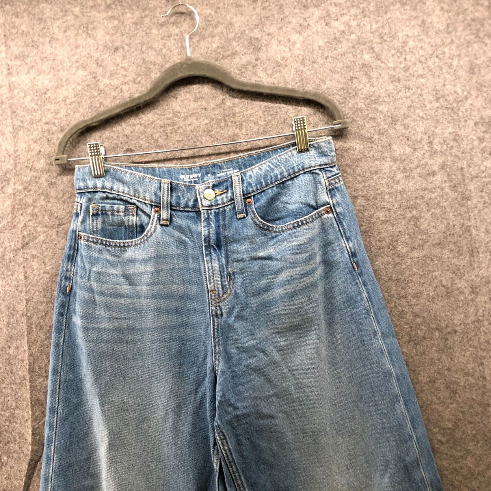 Old Navy Old Navy Jeans Womens 4 Blue Drapey Denim Baggy Wide Leg High Waisted Lyocell Jeans Women 4 Blue Wide-Leg Denim N/A Size 27" / US 4 / IT 40 - 3 Thumbnail