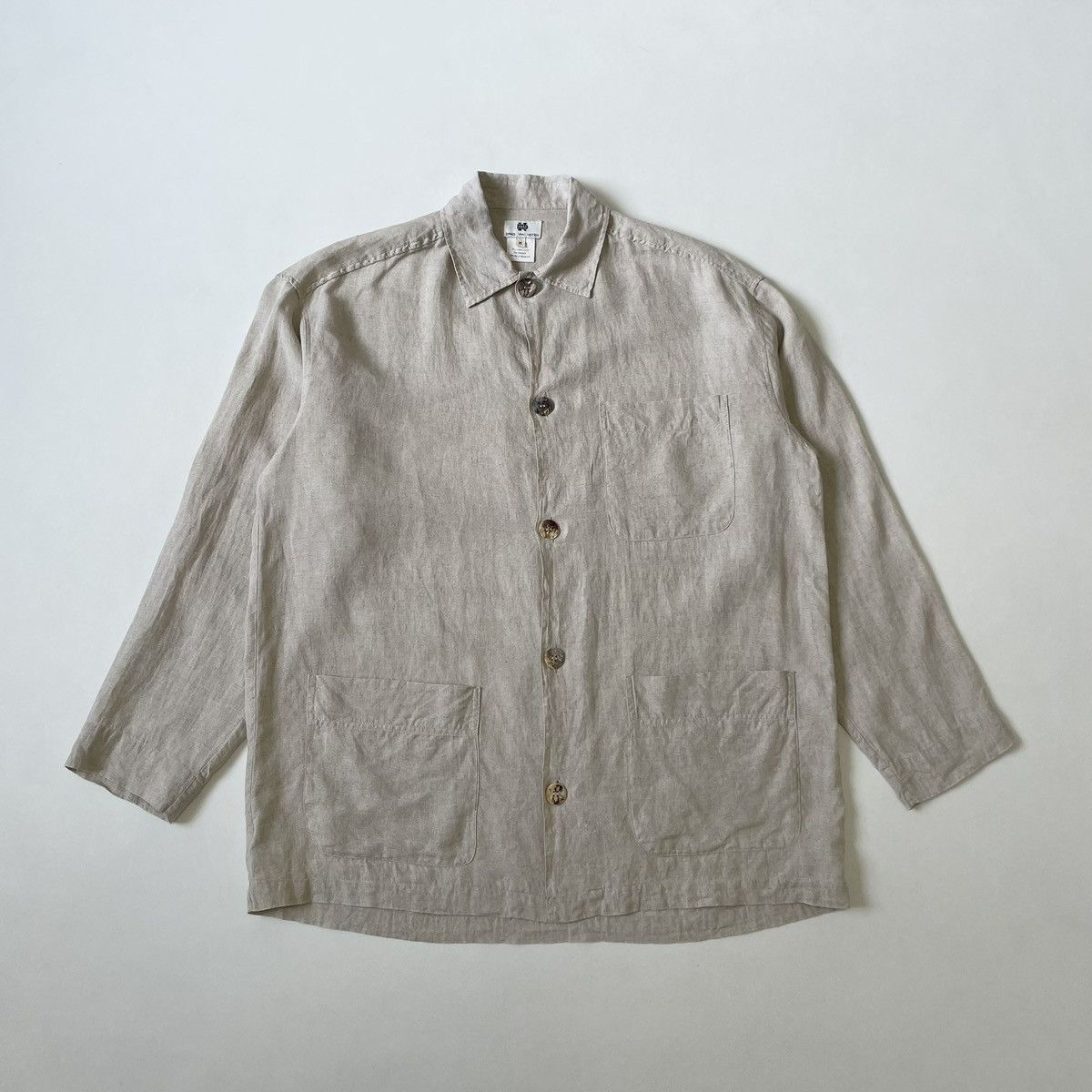 Dries Van Noten Early 2000s Beige Linen Over Shirt Size US M / EU 48-50 / 2 - 16 Thumbnail
