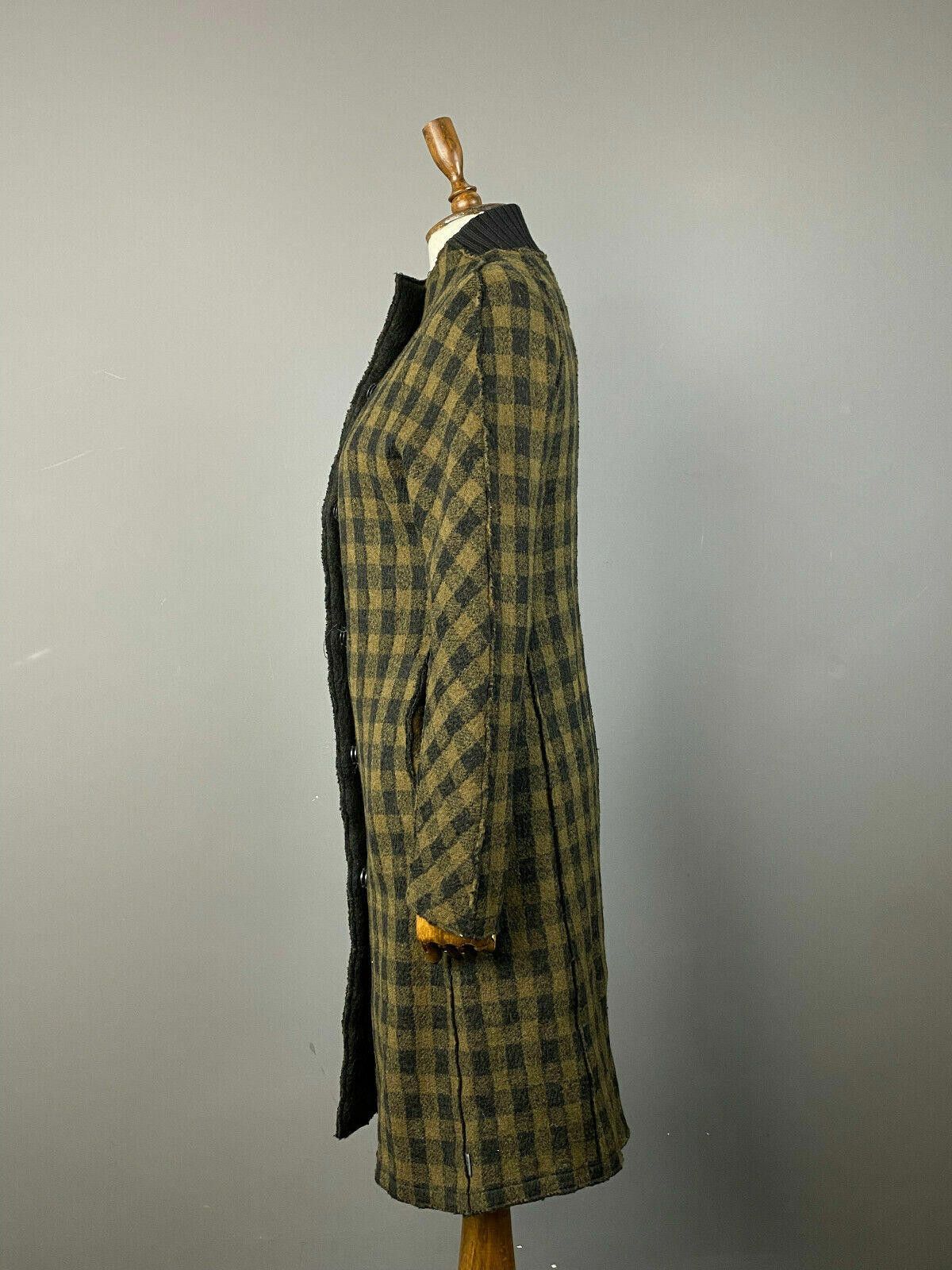 Oscar De La Renta Oska Check Boiled Wool Snap Coat Jacket Size 2 Size XS / US 0-2 / IT 36-38 - 4 Thumbnail