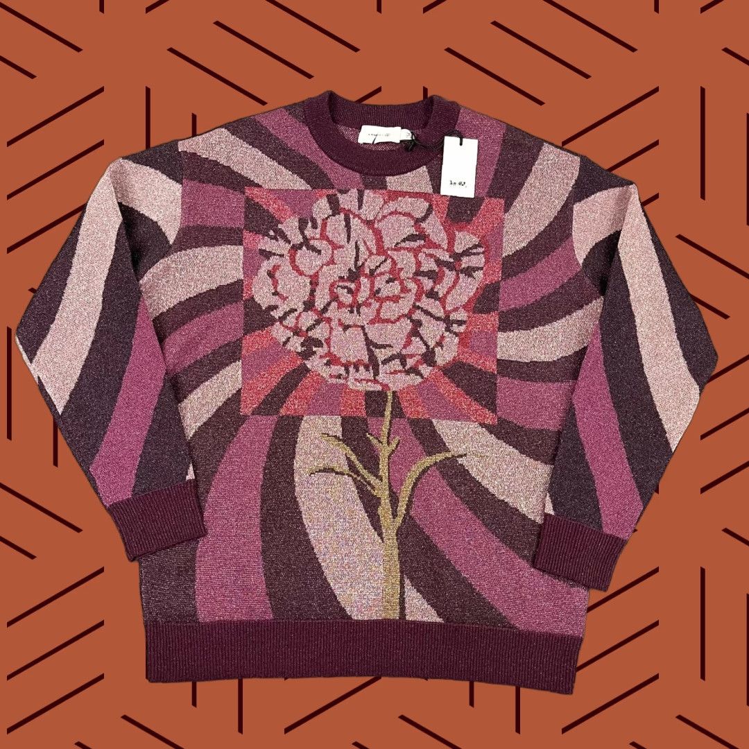 Coach COACH Sweater Womens Small Kaffe Fassett Carnation Print Crewneck Oversized NEW Size S / US 4 / IT 40 - 1 Thumbnail