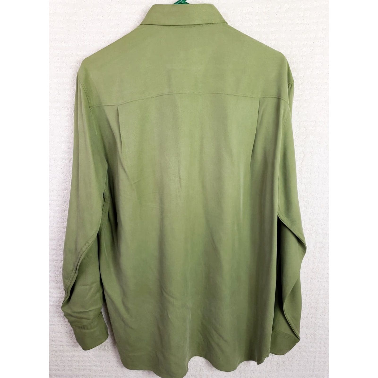 Tommy Bahama Tommy Bahama Shirt Button-Up Green Silk Wool Blend Long Sleeve Pocket Button-Down Collar Mens L Size US L / EU 52-54 / 3 - 6 Thumbnail