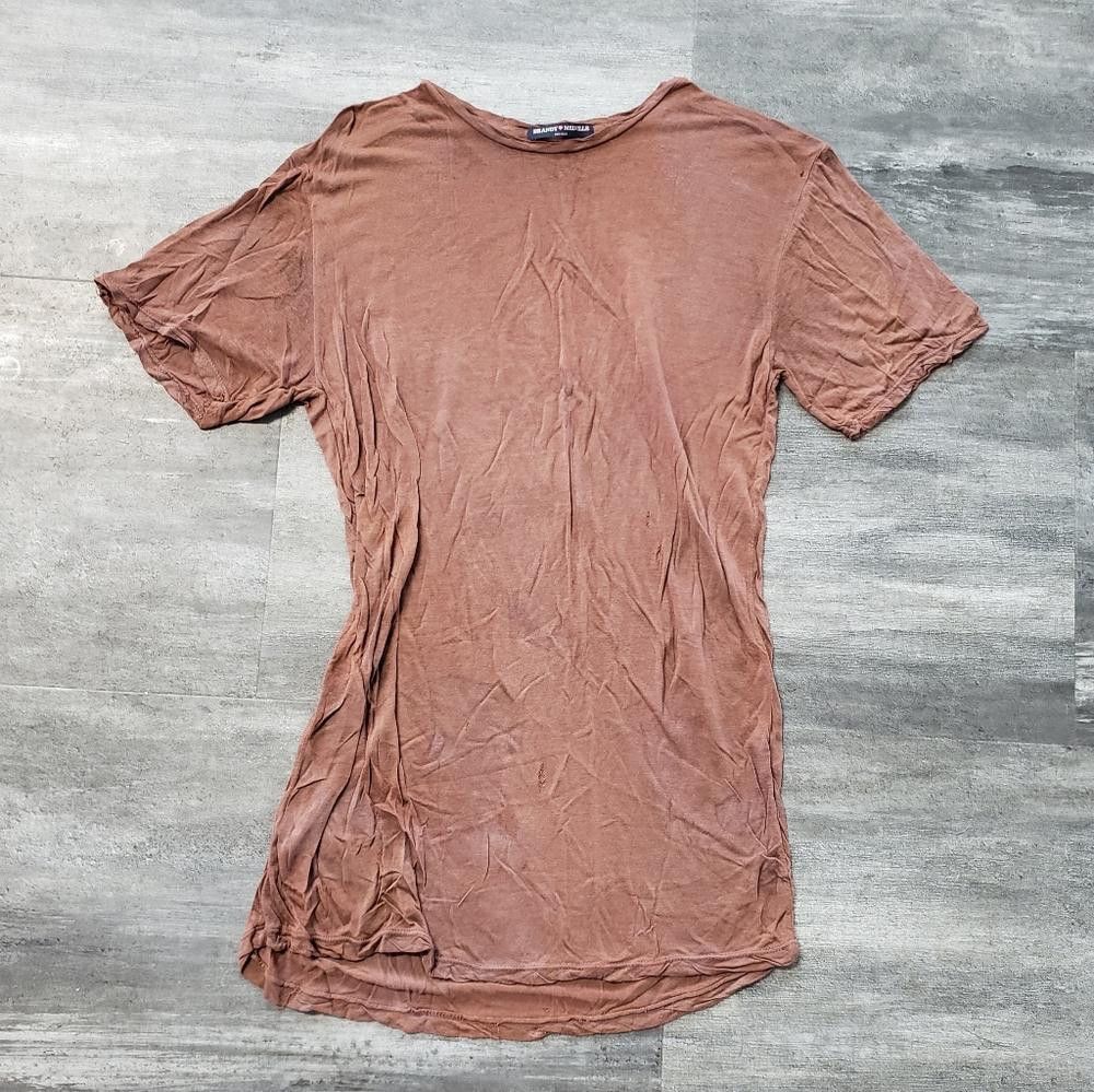 Designer Chocolate Basic Distressed BM Short Sleeve Size ONE SIZE - 1 Thumbnail