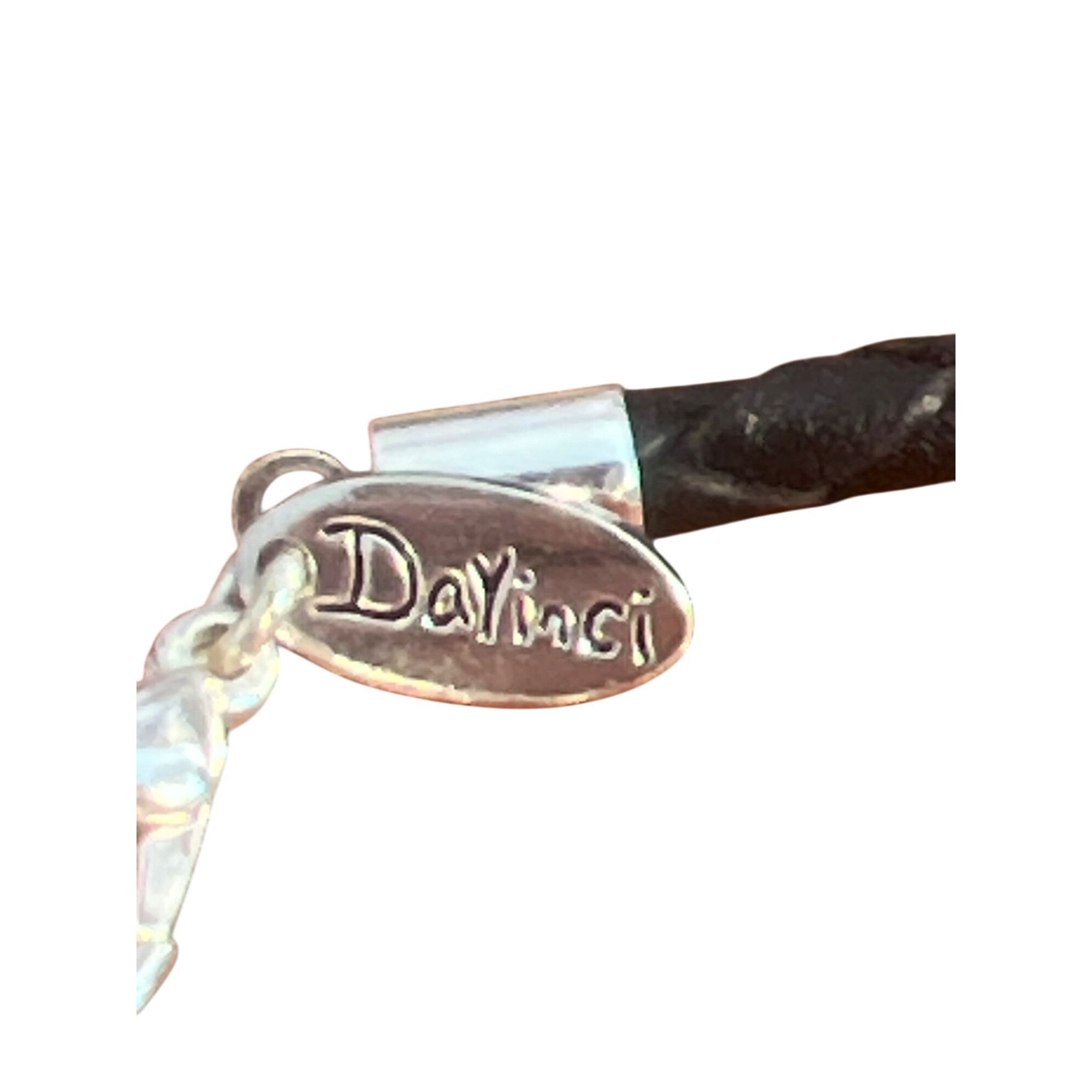 Other Davinci Black Braided Leather Bracelet Silver Plated Flower Size ONE SIZE - 4 Thumbnail