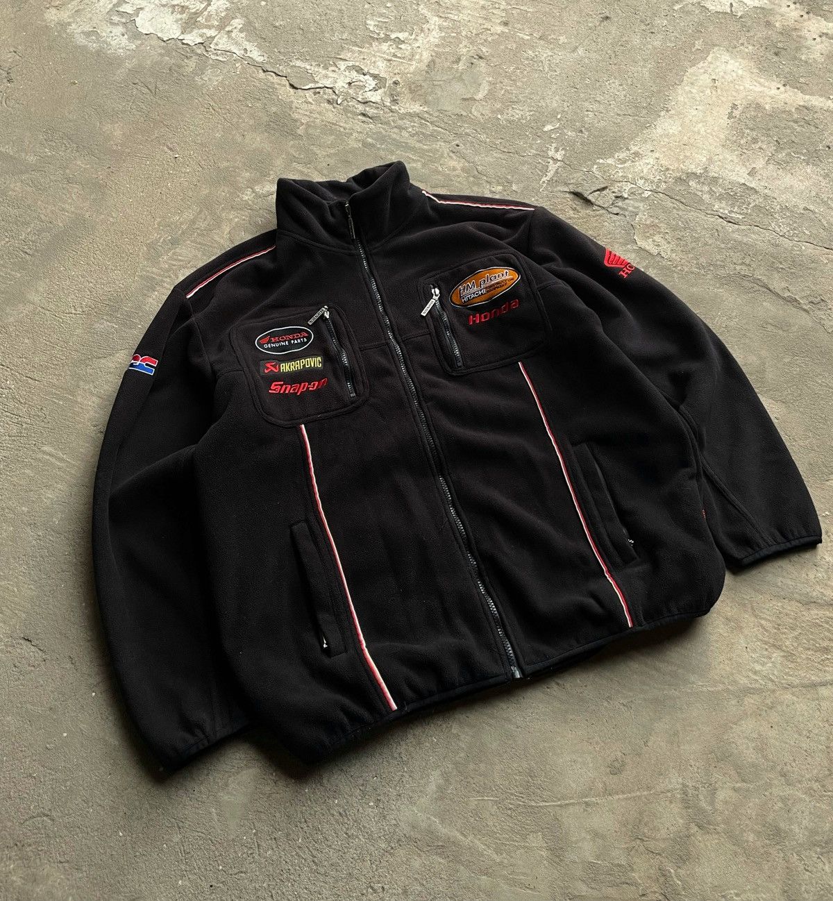 Honda Vintage Japanese Honda Racing Fleece Zip Jacket Size US XL / EU 56 / 4 - 3 Thumbnail