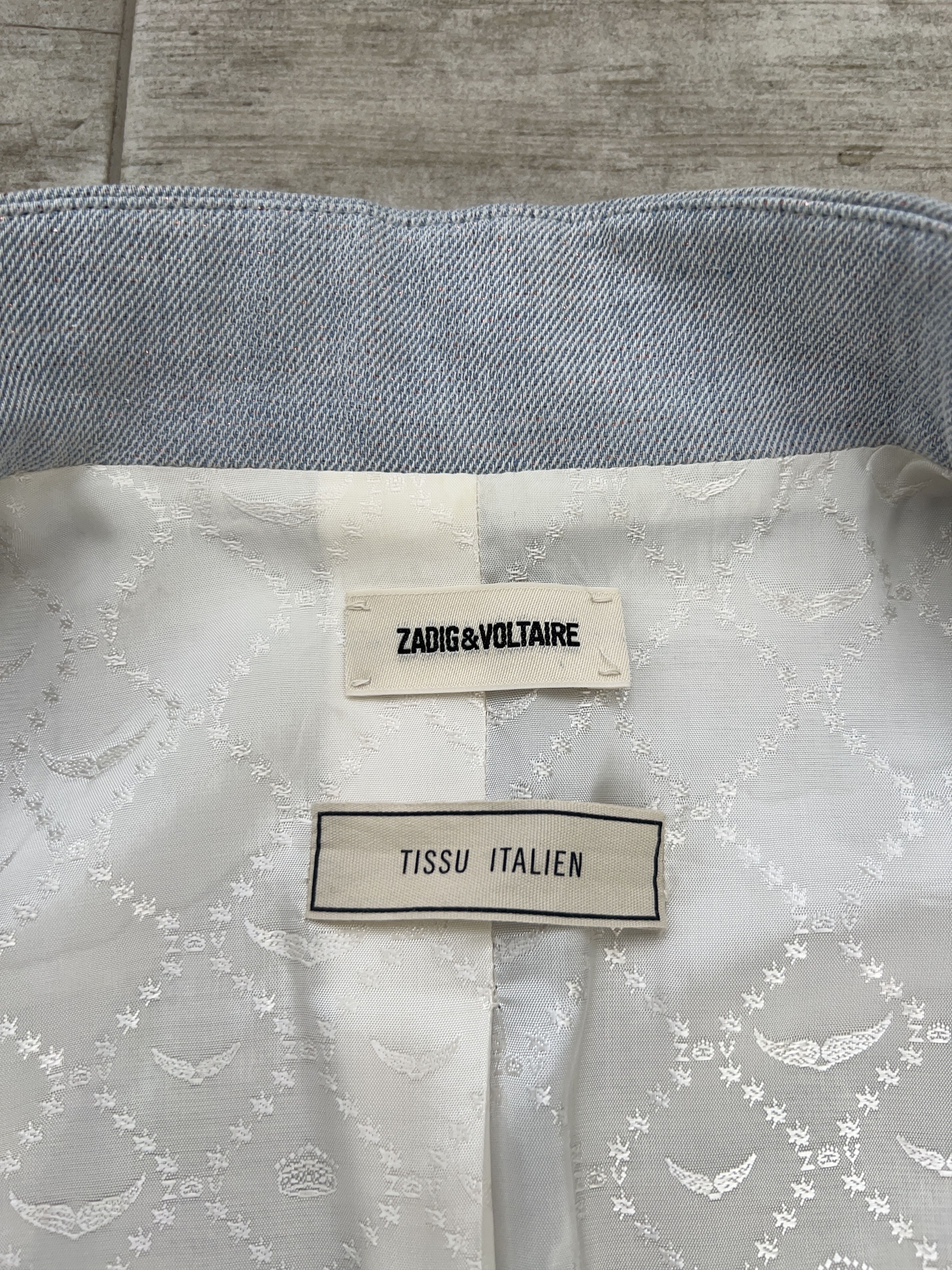 Designer × Zadig & Voltaire Zadig & Voltaire Volly Frange Linen Open Blazer Jacket Size M / US 6-8 / IT 42-44 - 4 Thumbnail