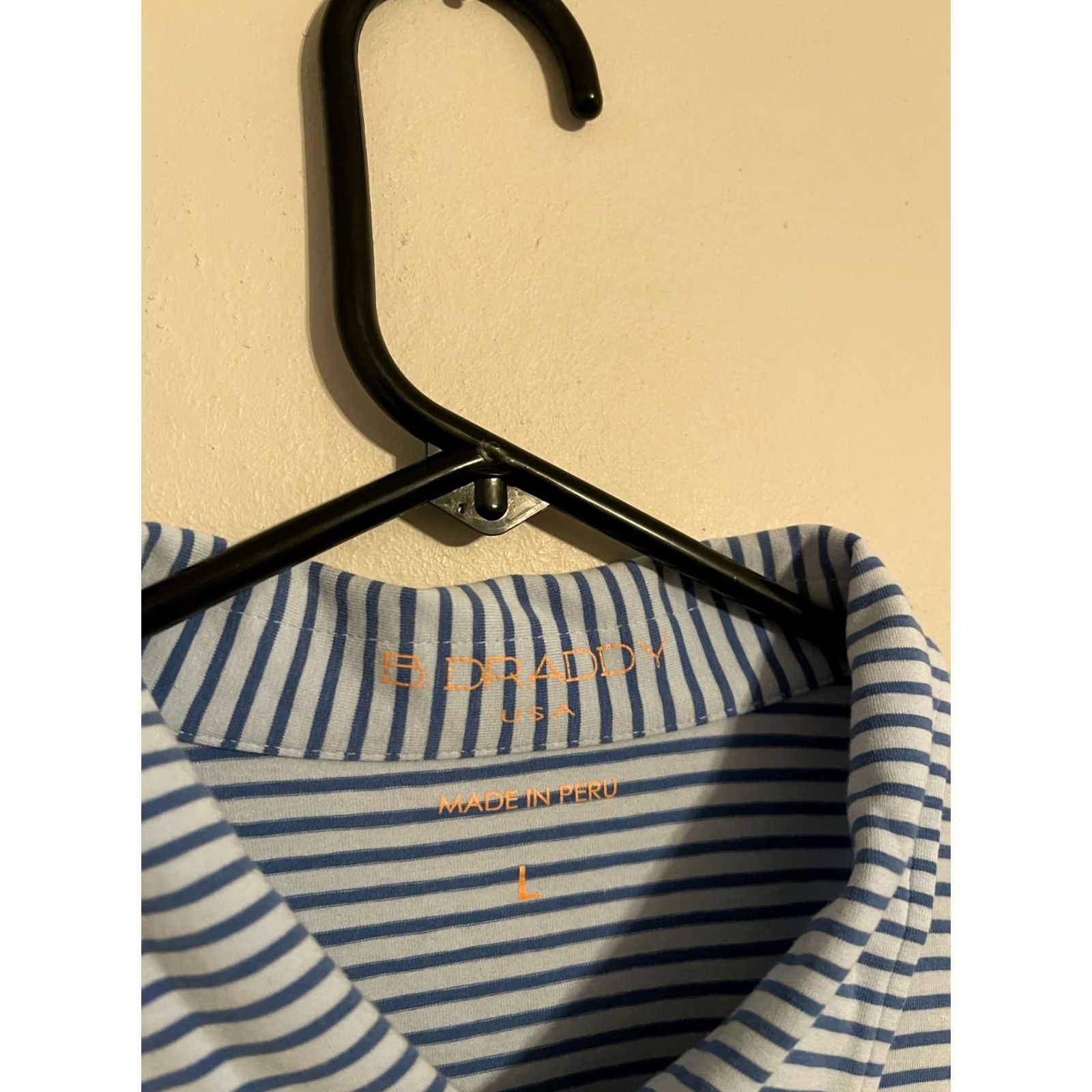 Vintage B Draddy USA Blue Striped Pima Athletic Golf Polo Shirt Men's Large Size US L / EU 52-54 / 3 - 3 Thumbnail