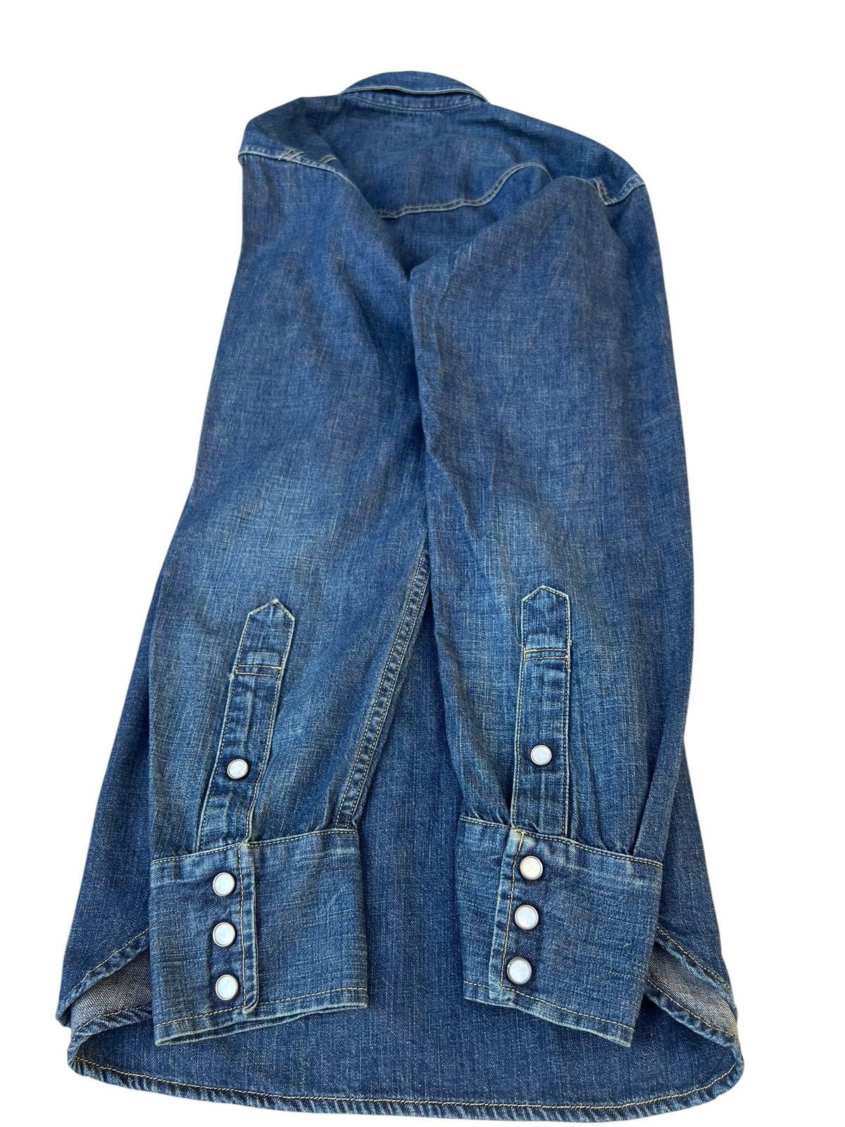 Levi's Vintage 2000 Levi’s Longhorn Snap Button Denim Western Shirt Size US L / EU 52-54 / 3 - 18 Thumbnail