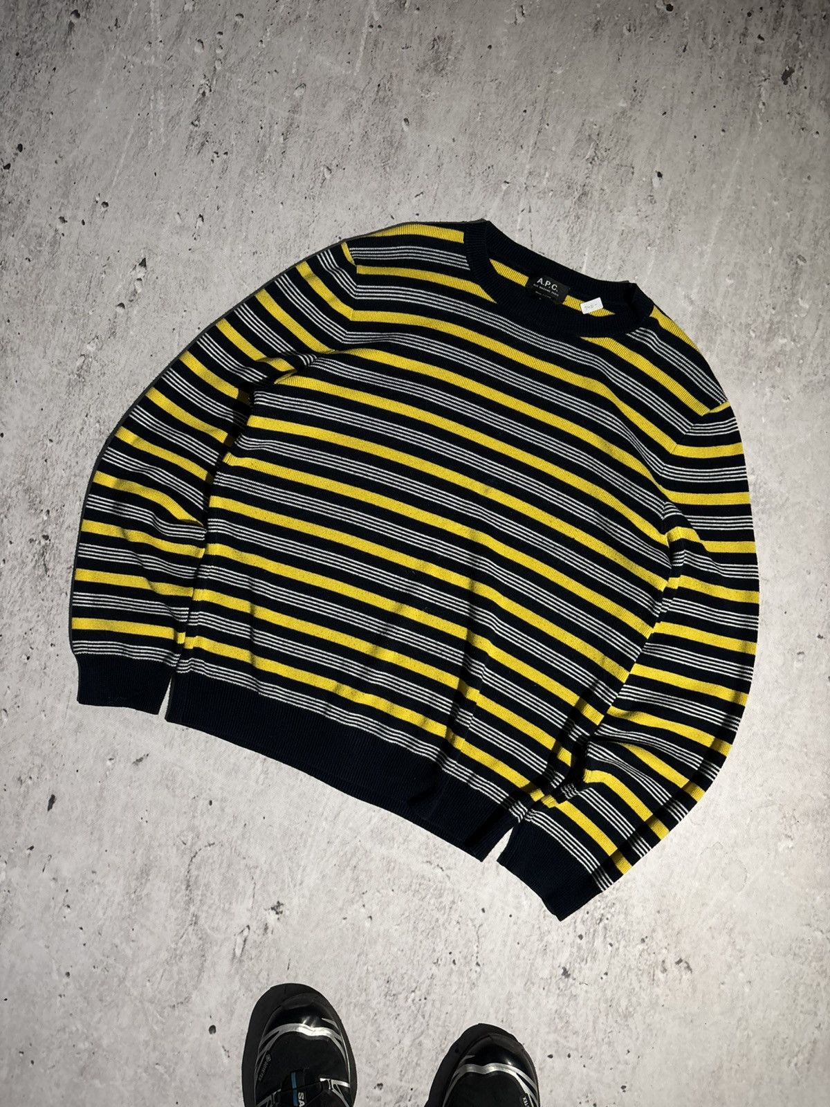 A.P.C. A.P.C. Knit Crewneck Sweater Japan Striped Streetwear Size US L / EU 52-54 / 3 - 1 Thumbnail