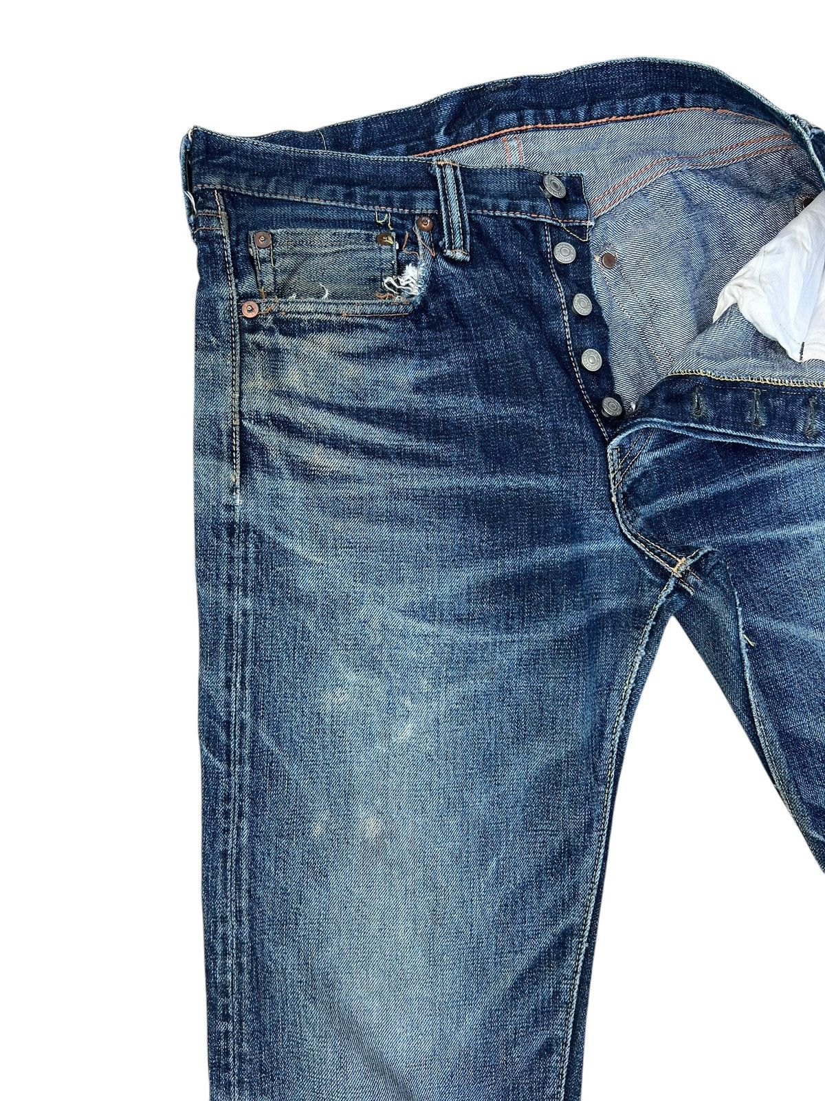 Full Count & Co. Vintage Full Count Japan Distressed Denim Selvedge Jeans Size US 30 / EU 46 - 5 Thumbnail