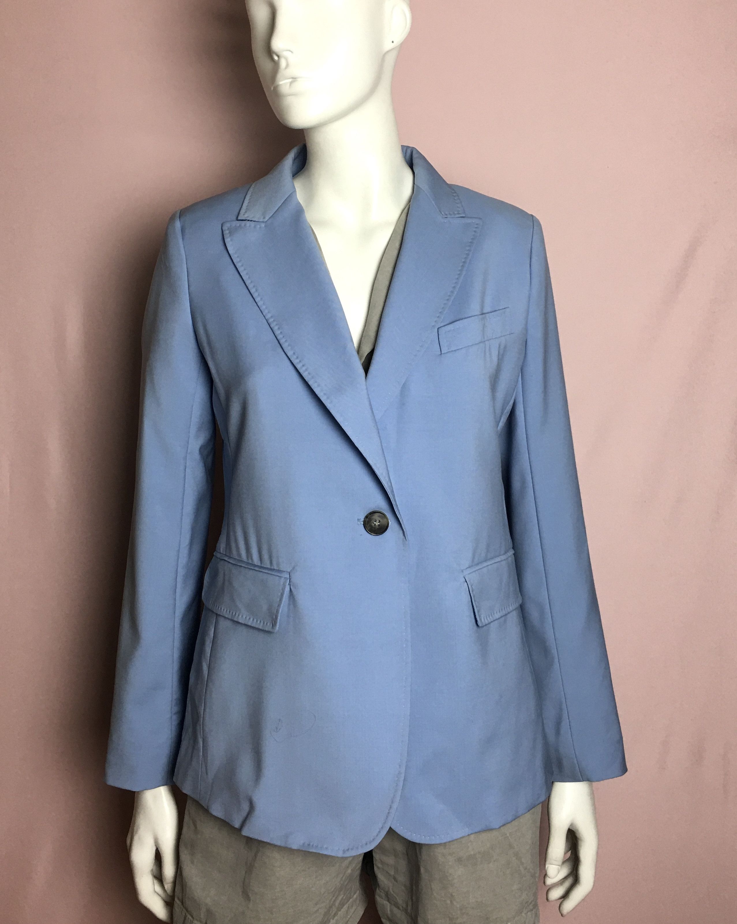 Weekend Max Mara Max Mara Weekend Gelosia Light Blue Wool Jacket Size M / US 6-8 / IT 42-44 - 4 Thumbnail