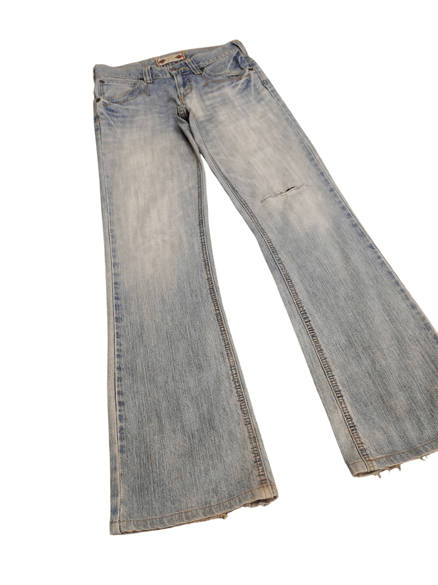 Edwin Flare Jeans Edwin XV Distress Faded Boot Cut Y2k Mudmax Size US 29 - 12 Thumbnail