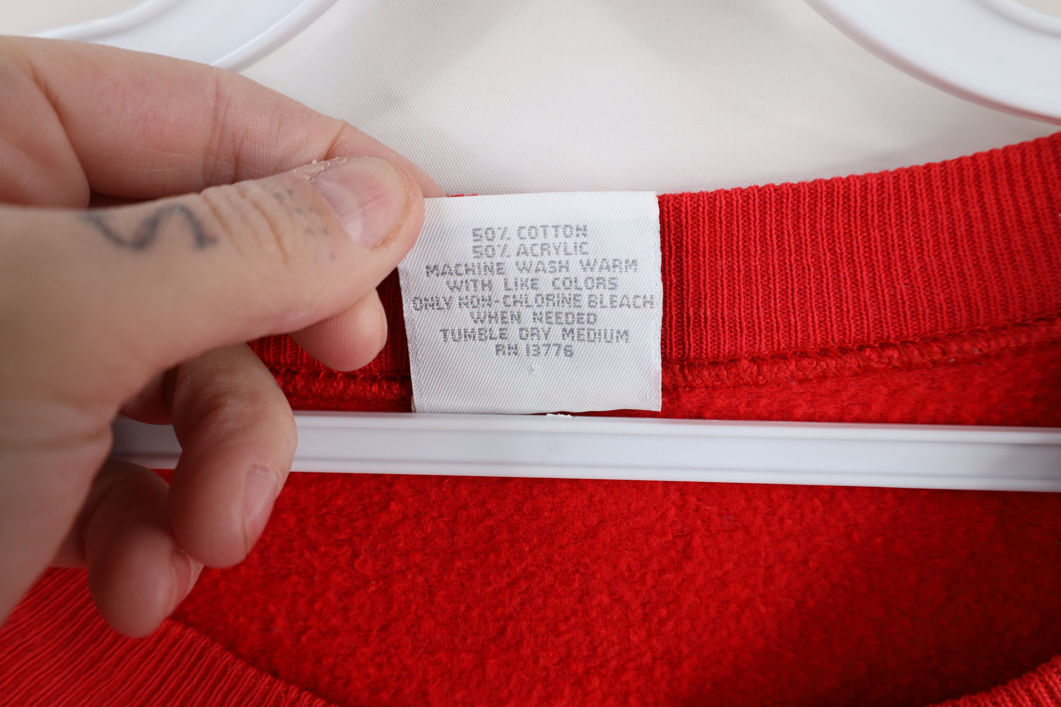 Vintage Vintage 80s 90s Streetwear Blank Raglan Sweatshirt Red USA Size M / US 6-8 / IT 42-44 - 8 Thumbnail