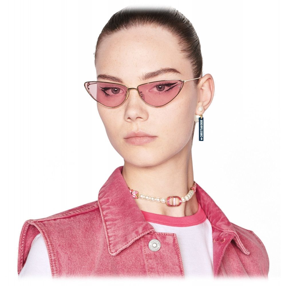 Dior NEW $490 DIOR MissDior CatEye Gold Sunglasses Pink B1U B0N0 Size ONE SIZE - 1 Thumbnail