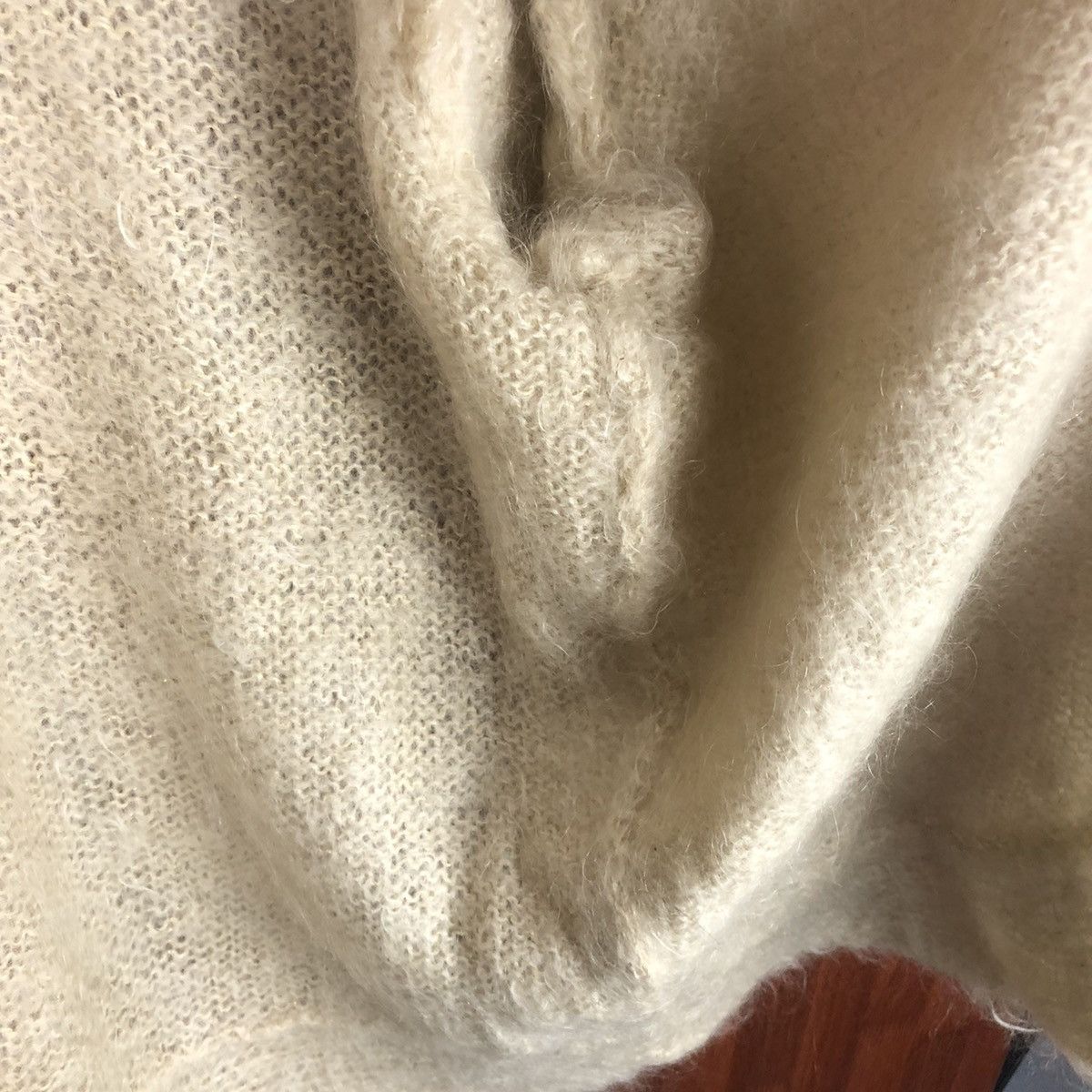 Homespun Knitwear Japan vintage mohair knitwear White cream Cardigan #7494 Size US XL / EU 56 / 4 - 9 Thumbnail