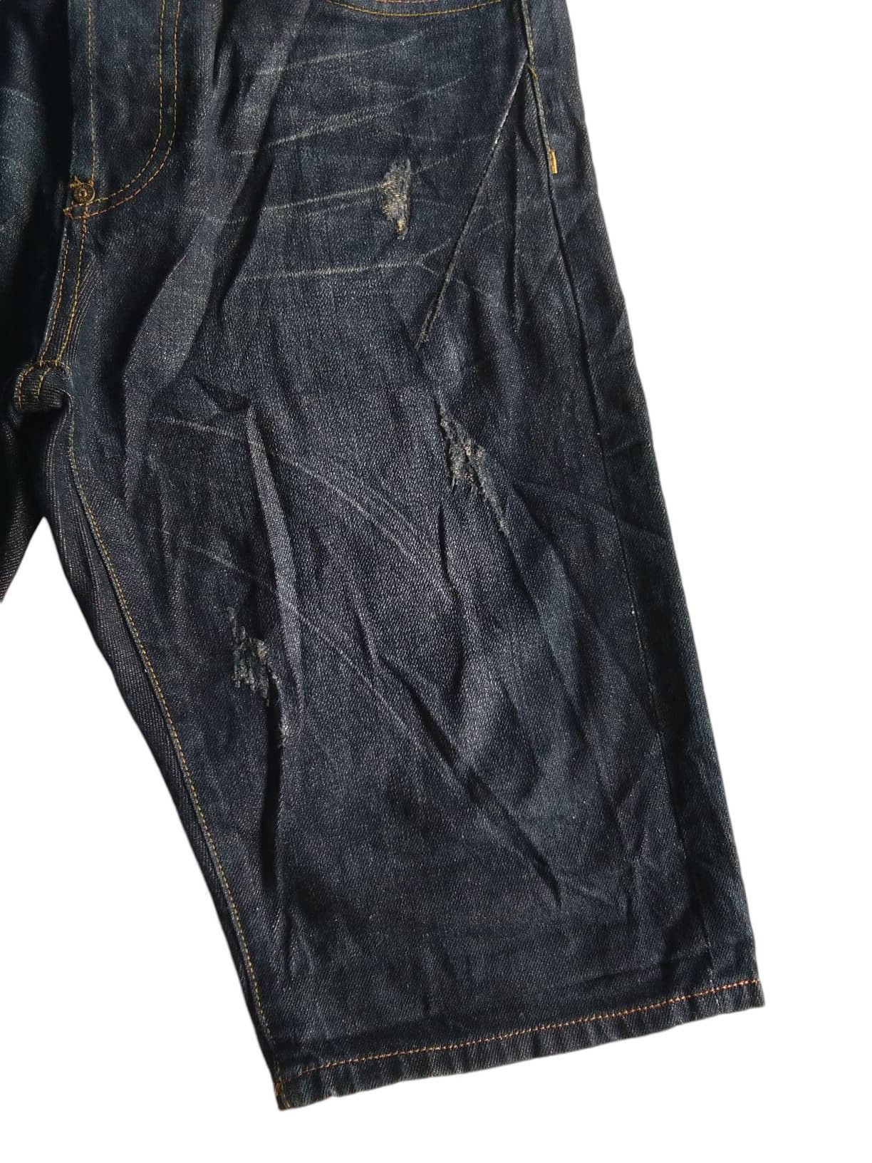 Evisu × Japanese Brand × Vintage Evisu Black Seagull Short Pants Selvedge Jeans Denim Size US 33 - 9 Thumbnail