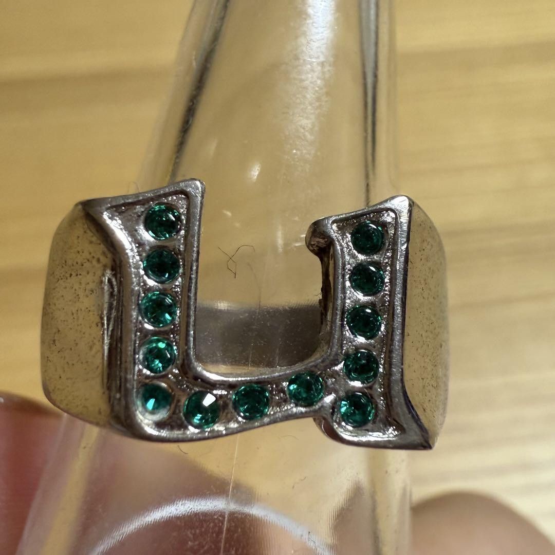 Undercover .925 Silver Rhinestone U Logo Ring Size ONE SIZE - 2 Thumbnail