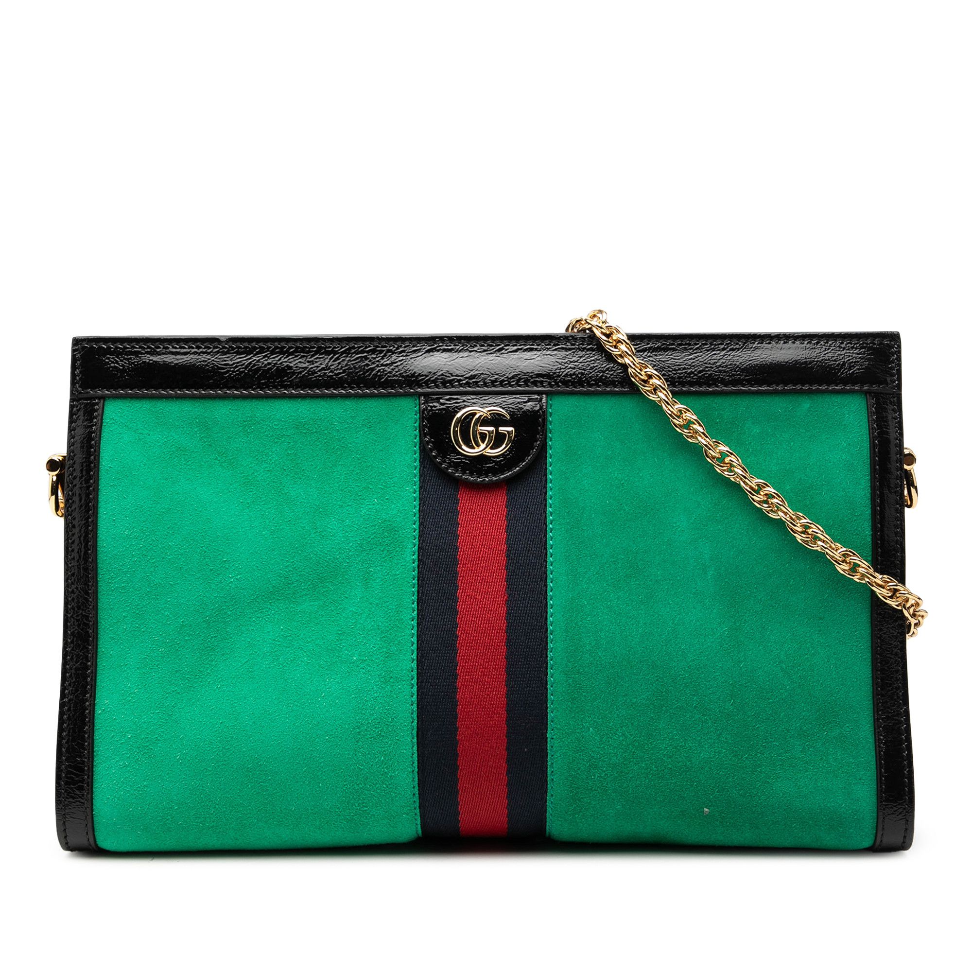 Gucci Gucci Medium Suede Web Ophidia Chain Shoulder Bag Size ONE SIZE - 1 Thumbnail