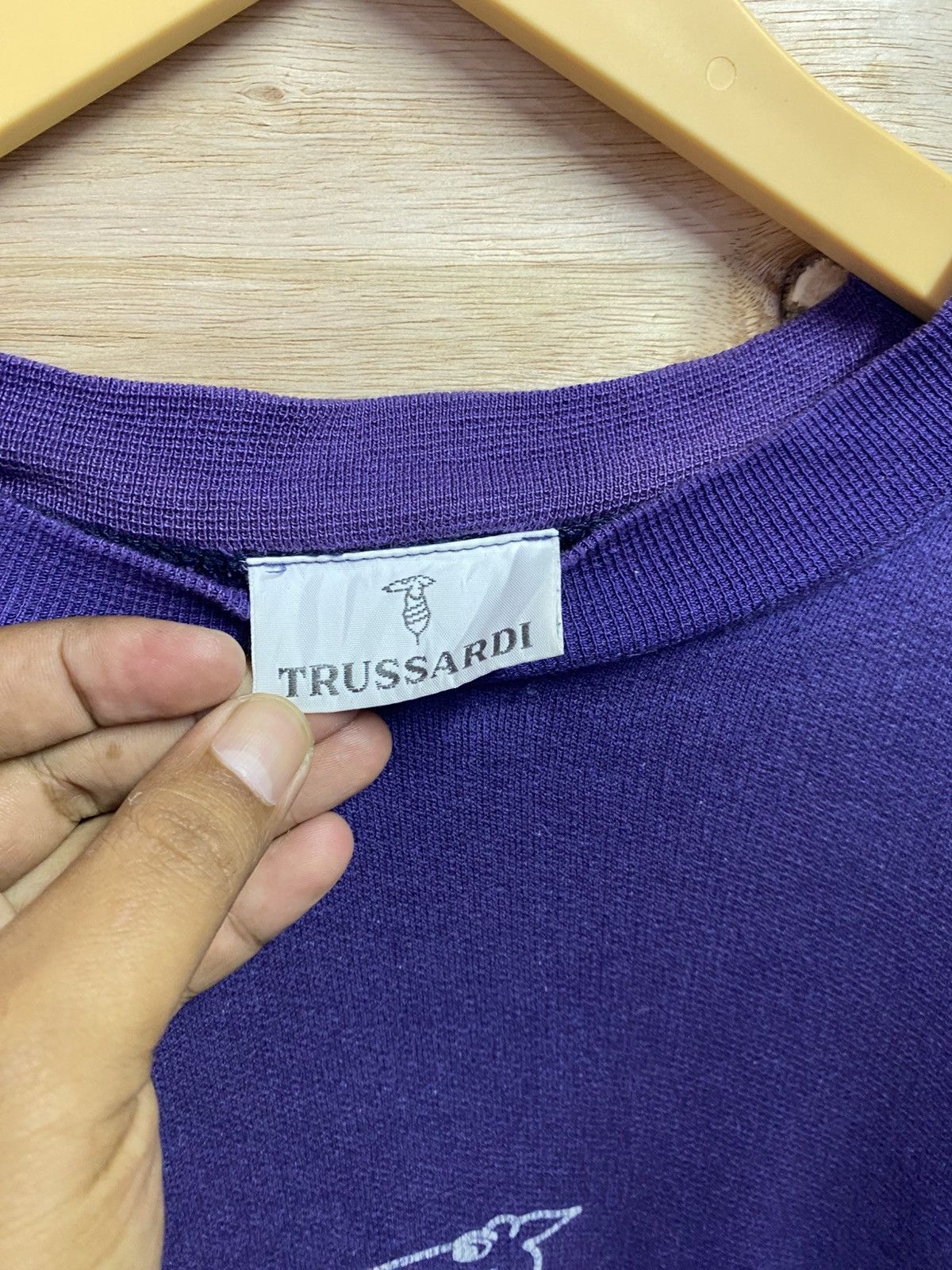 Trussardi vintage Trussardi Jeans big logo embroidery sweatshirt. Size US XL / EU 56 / 4 - 3 Thumbnail