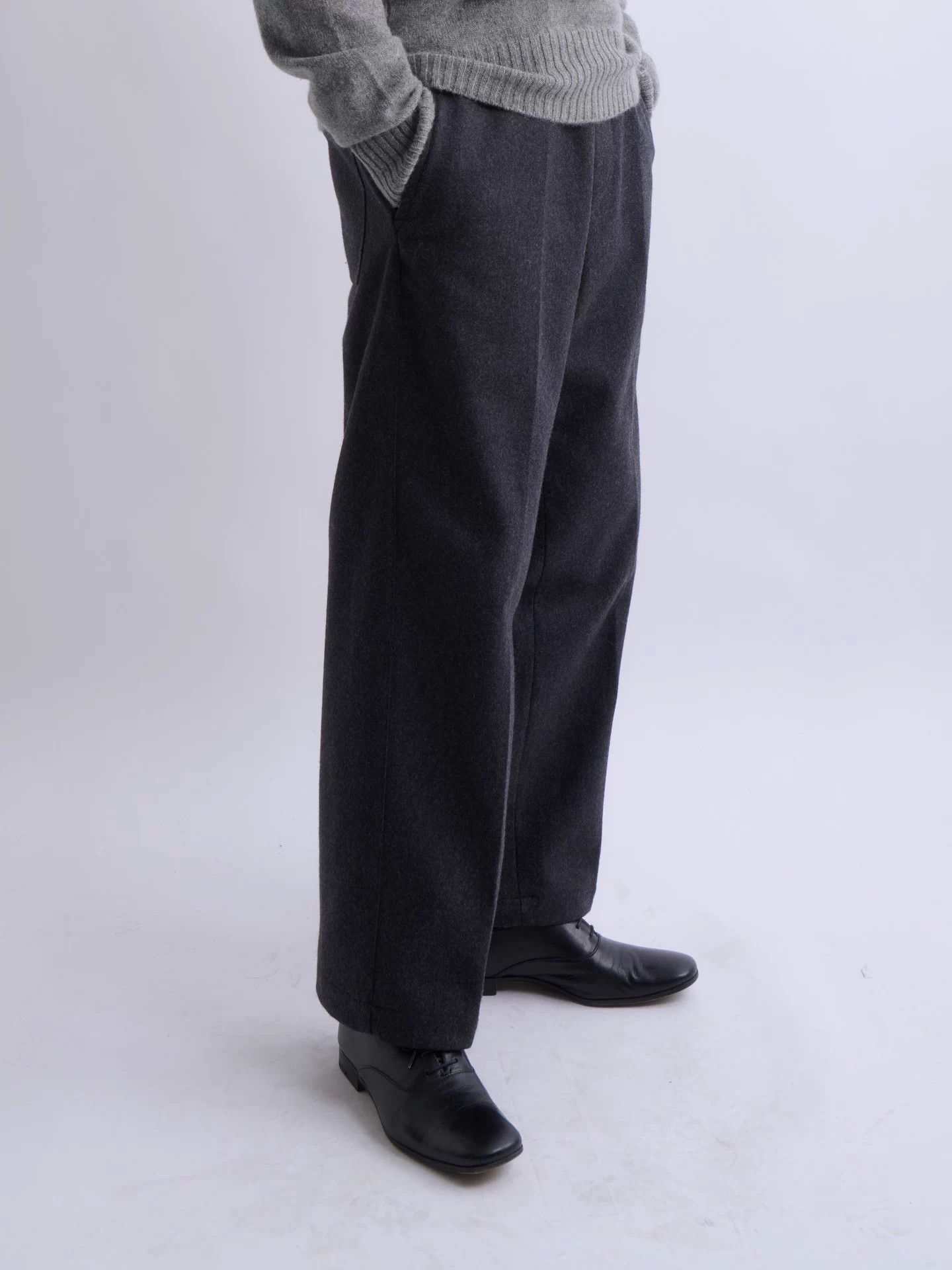 OAMC OAMC Dark Gray Wool Drawstring Straight Pants Vintage Size US 34 / EU 50 - 3 Thumbnail