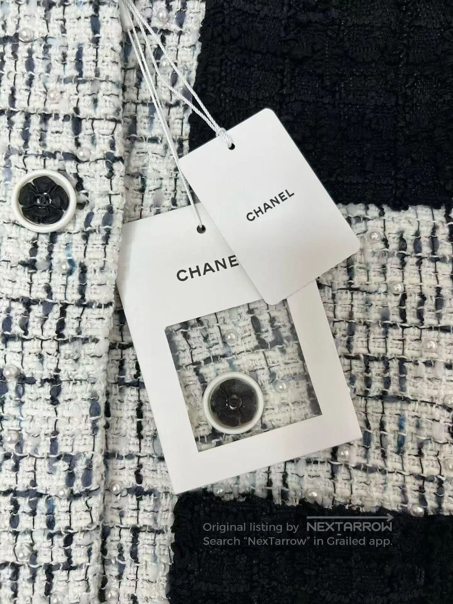 Chanel Chanel Pearl Woven Tweed Jacket. Size S / US 4 / IT 40 - 3 Thumbnail