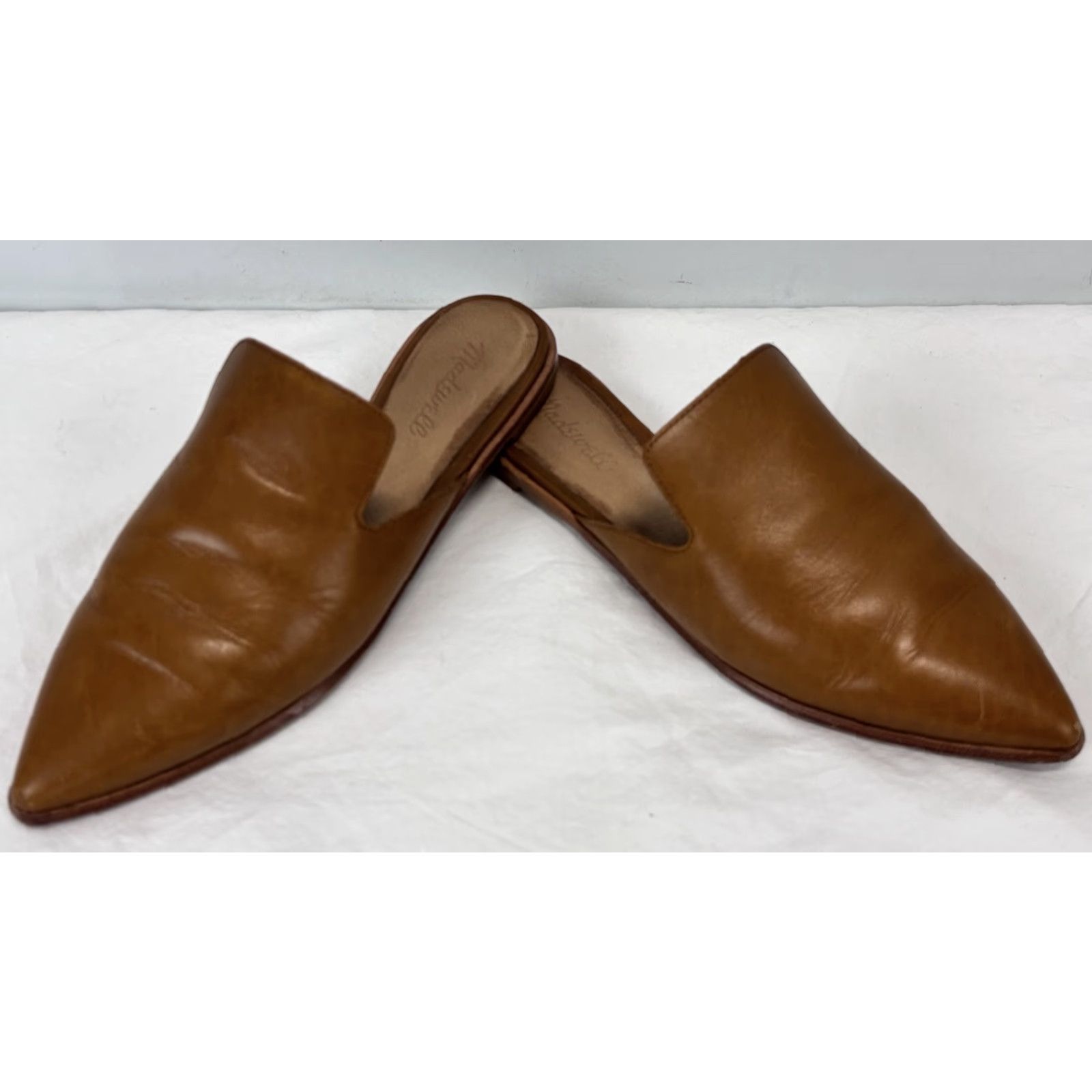 Madewell Madewell The Gemma Leather Pointed Toe Mules | English Saddle | Women’s Size 8 | Brown | Slip On Casual Size US 8 / IT 38 - 2 Thumbnail