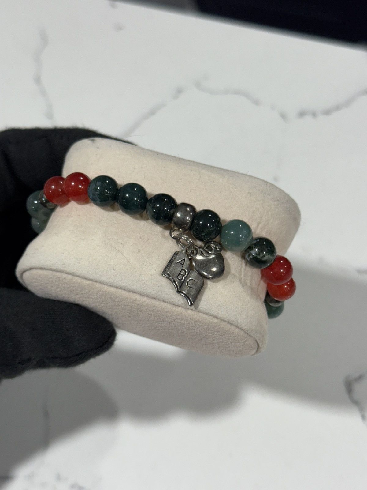 Handmade Handmade Gemstone Talisman Teacher Bracelet agatejade,silver Size ONE SIZE - 4 Thumbnail