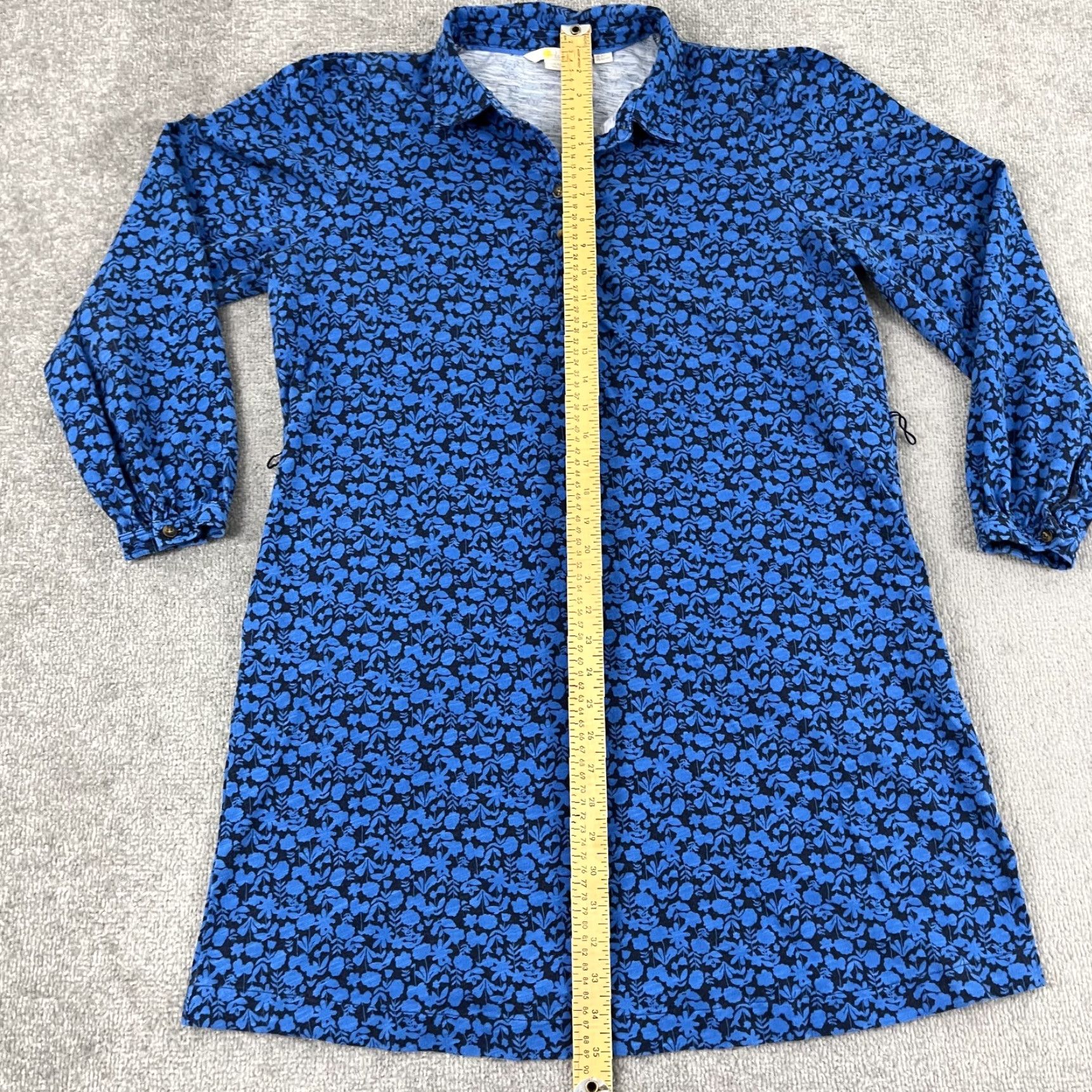 Boden VINTAGE Boden Women's Tunic Dress 16 Blue Floral Long Sleeve Pockets Collared All Seasons Size XXL / US 16-18 / IT 52-54 - 4 Thumbnail