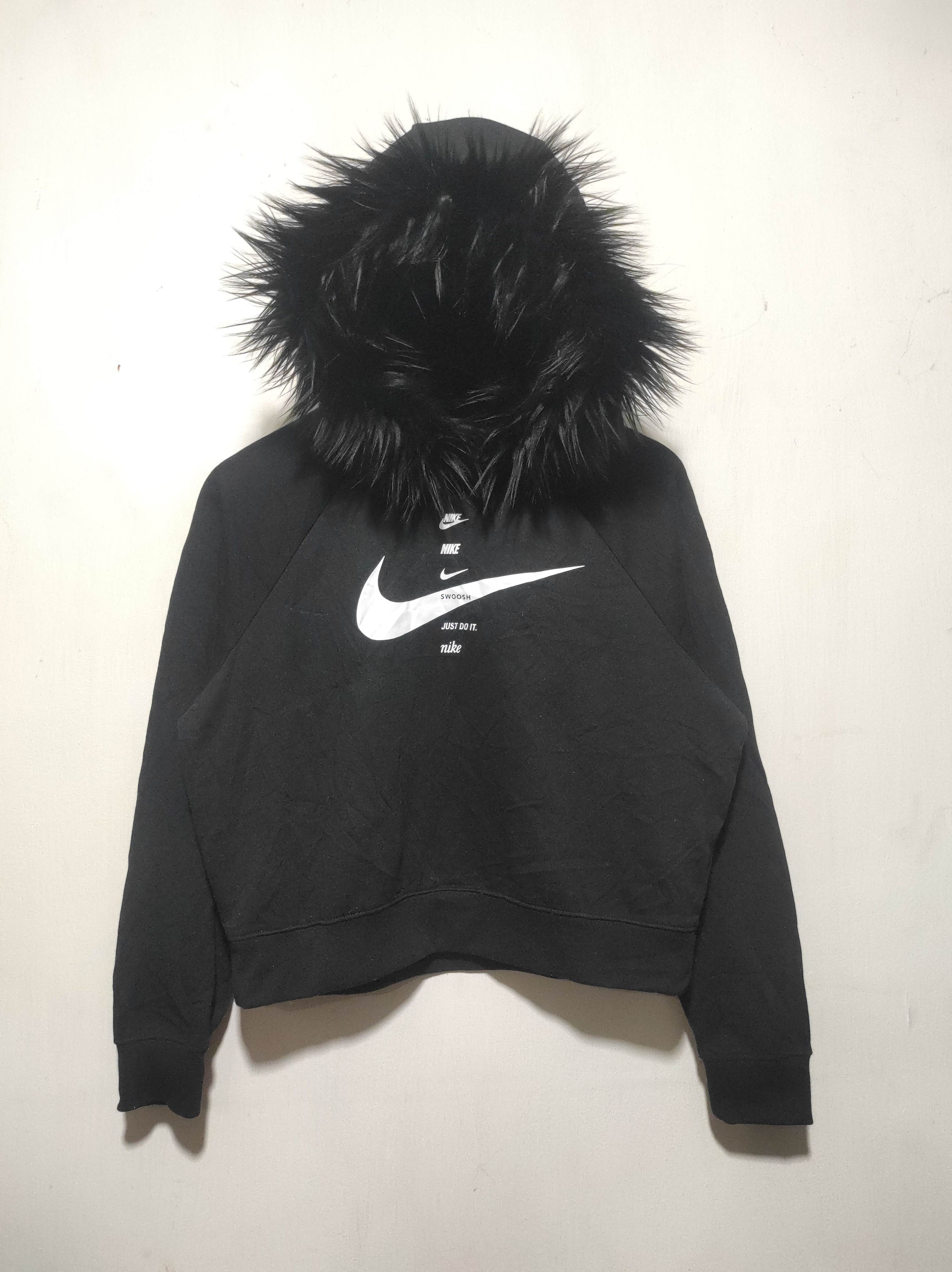 Nike Nike Swoosh Crop Fur Hoodie if6was9 LGB style Size M / US 6-8 / IT 42-44 - 2 Thumbnail