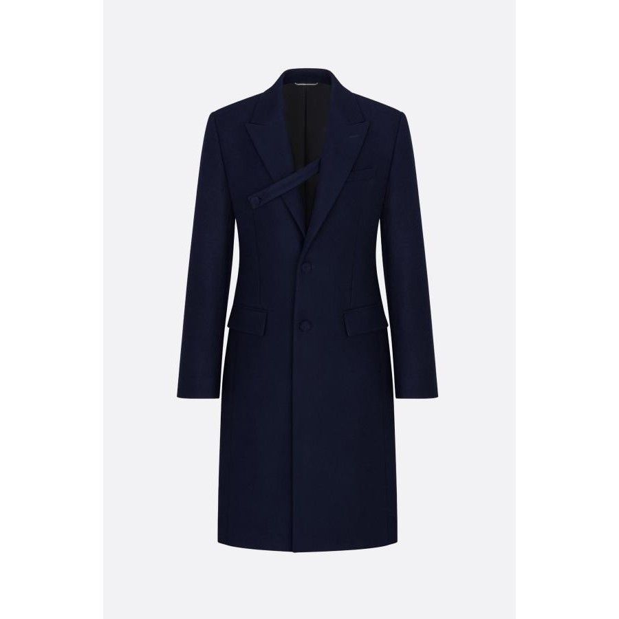 Dior DIOR Navy Blue Wool Long Coat New & Authentic (Men's size:L; Size US L / EU 52-54 / 3 - 1 Preview