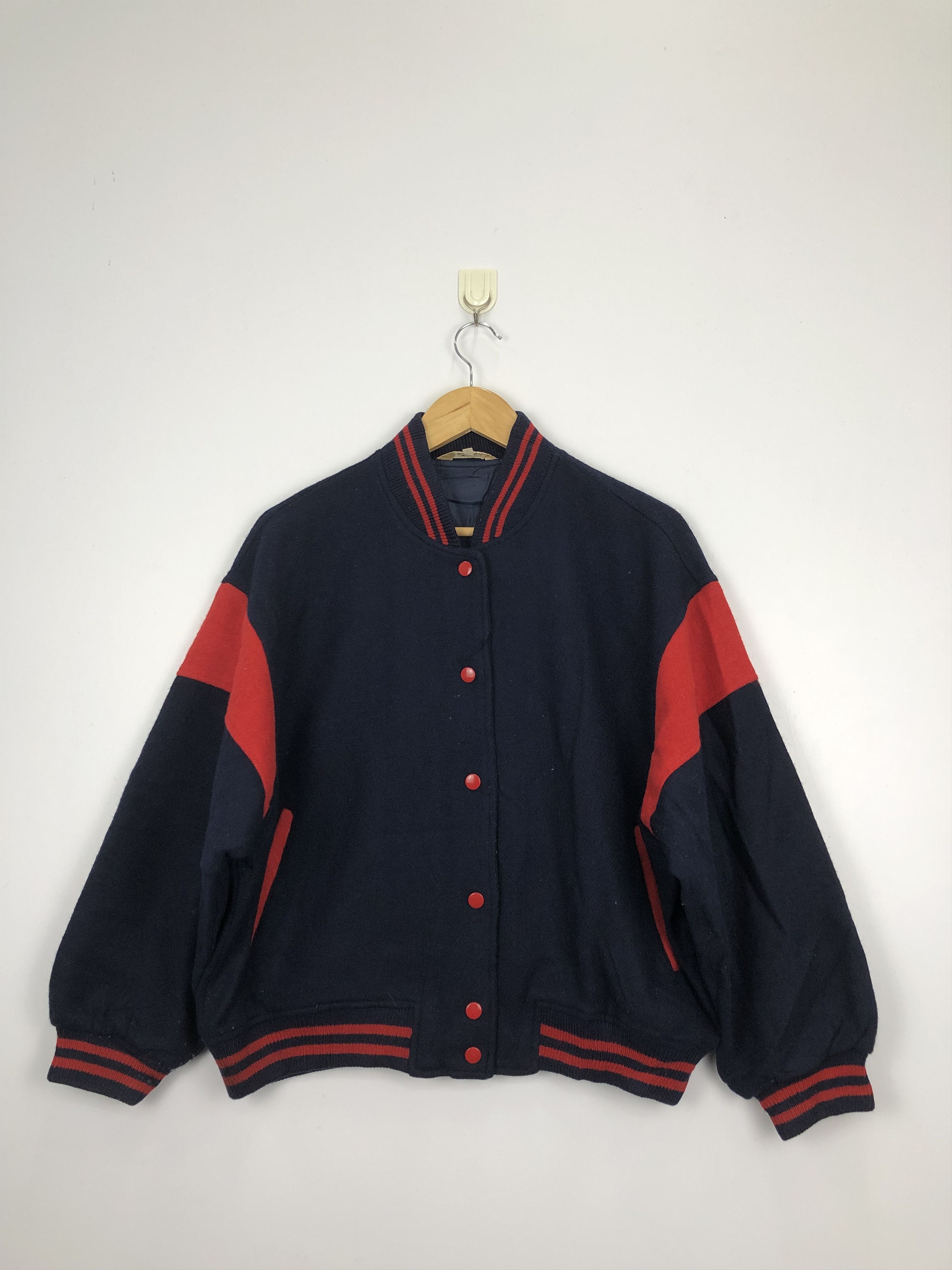 Japanese Brand Vintage 80s Japanese Brand Varsity Jacket Wool V0336 Size US L / EU 52-54 / 3 - 1 Thumbnail