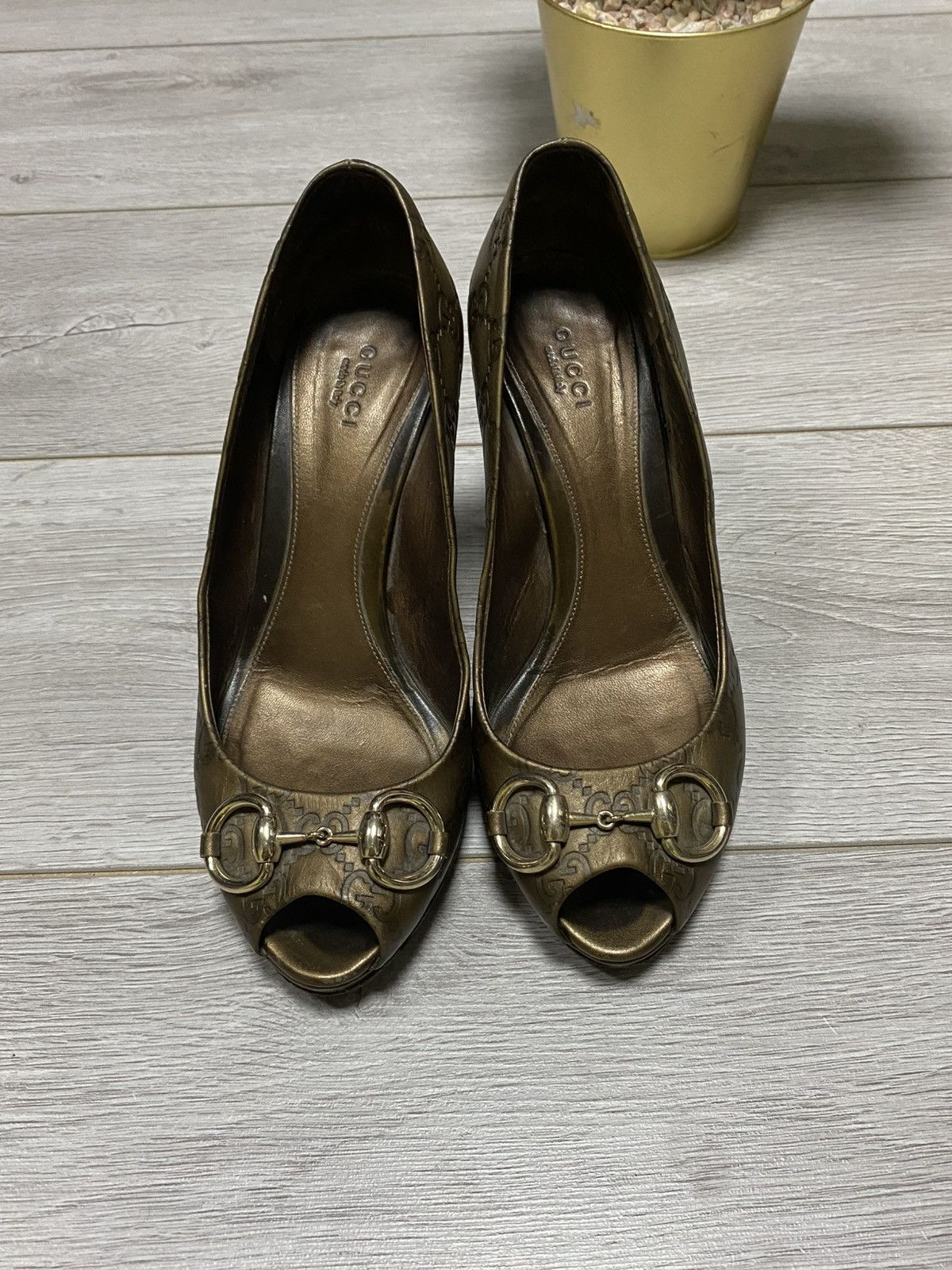 Gucci Gucci horse-bit monogram GG leather heels shoes Size US 8 / IT 38 - 6 Thumbnail
