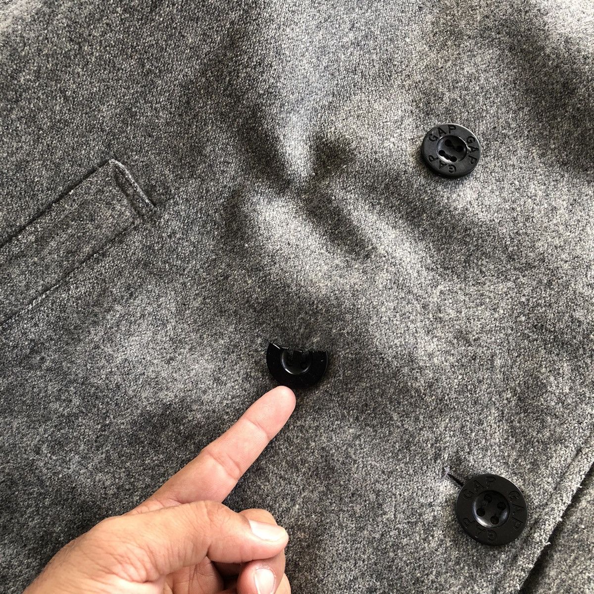 Gap × Vintage GAP New York Double Breasted Wool Pea Coat Size US M / EU 48-50 / 2 - 8 Thumbnail
