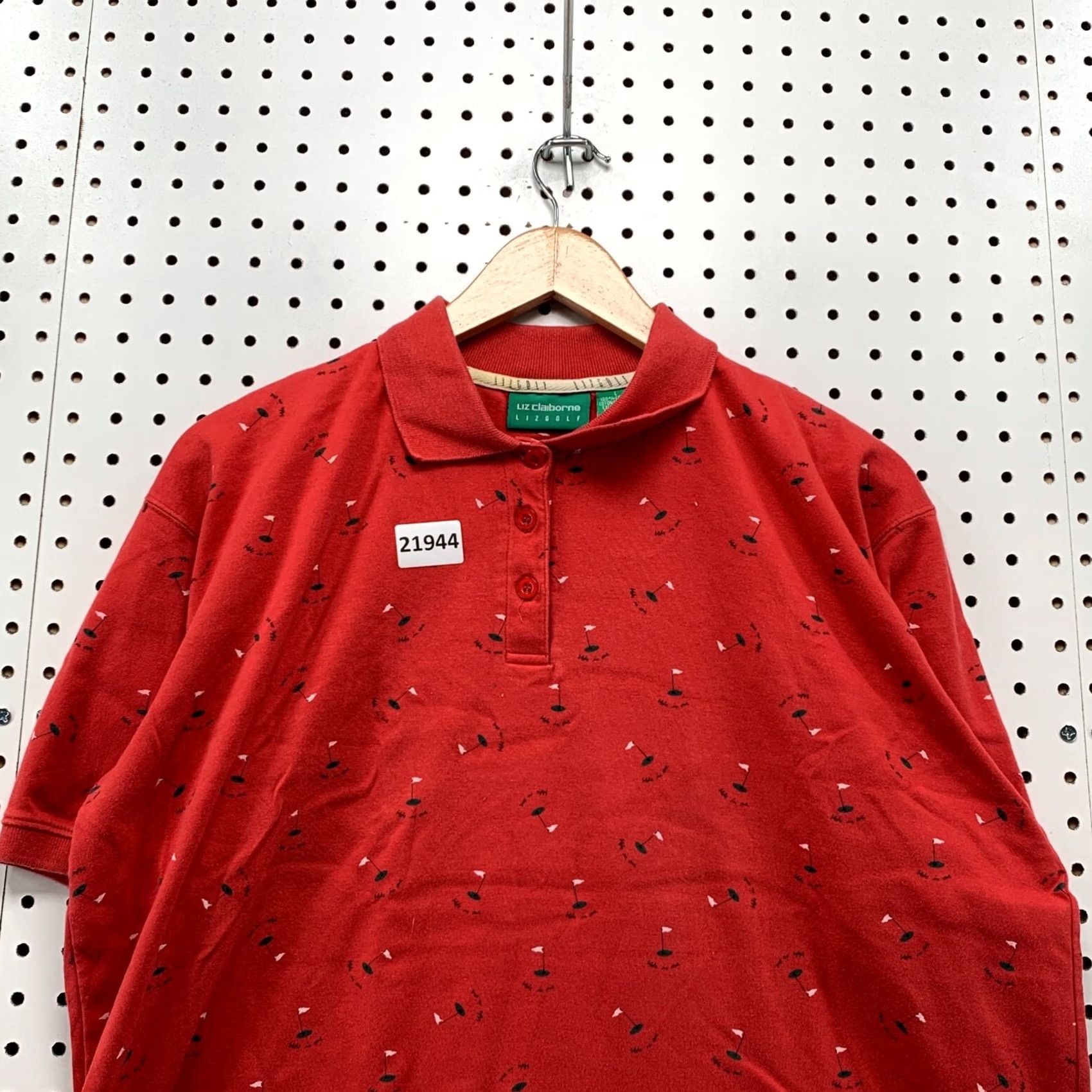 Liz Claiborne Liz Claiborne Polo Shirt AOP All Over Flag Logo Womens Large FIts 23.5x25 Polo Shirt Mens Womens Girls Boys Size L / US 10 / IT 46 - 6 Thumbnail
