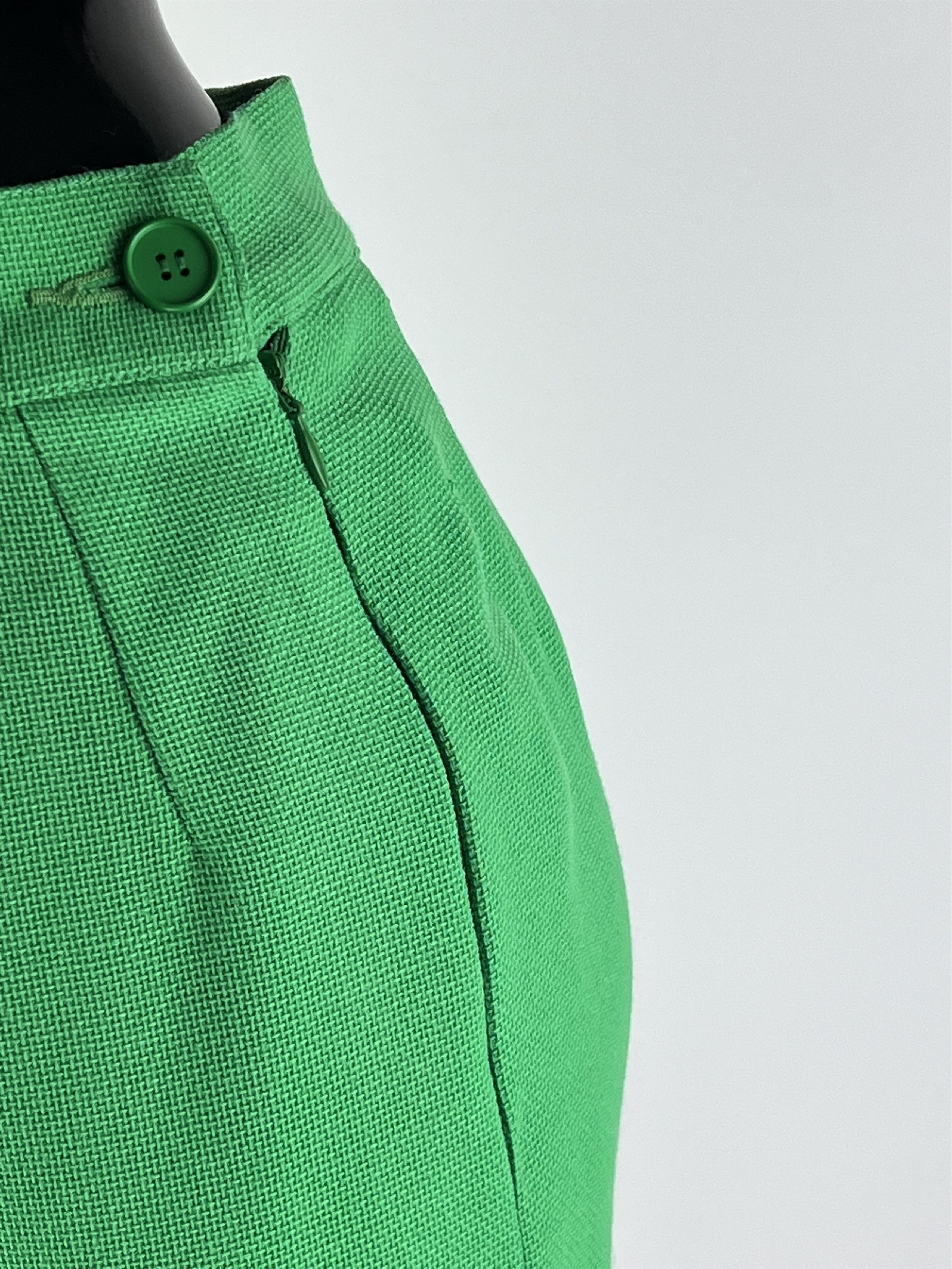 Vintage × Yves Saint Laurent Yves Saint Laurent Wool Skirt Green Size US 6 F 38 Size 28" / US 6 / IT 42 - 3 Thumbnail