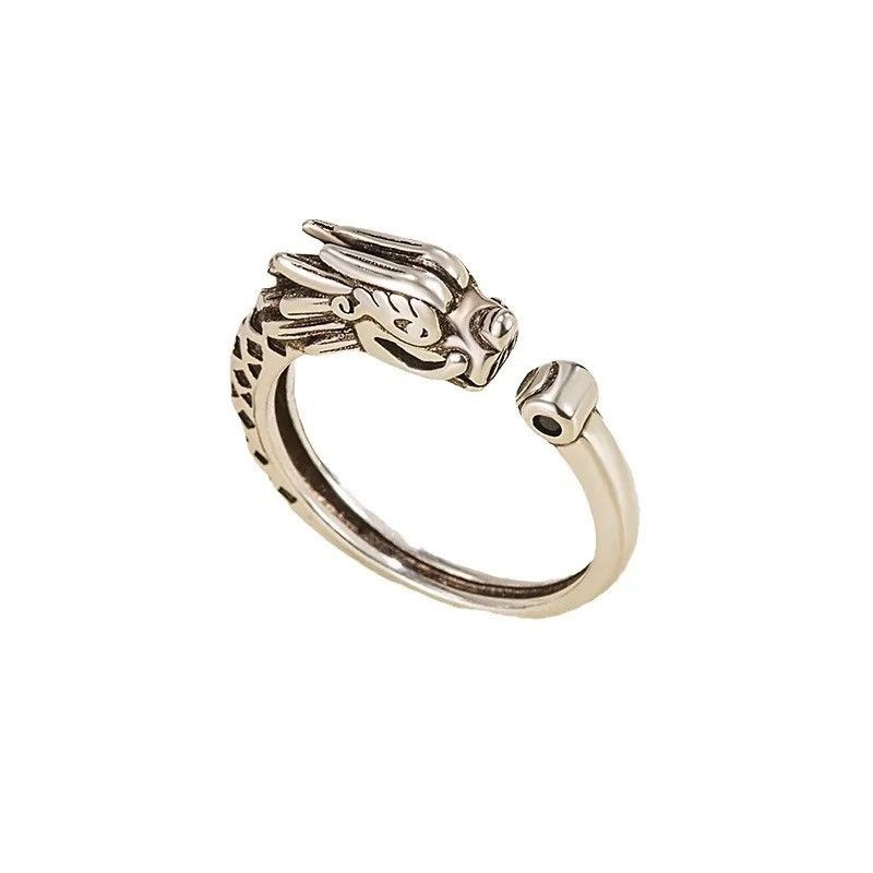Vintage Vintage Thai Silver 925 Ring Dragon Rings Size ONE SIZE - 6 Thumbnail