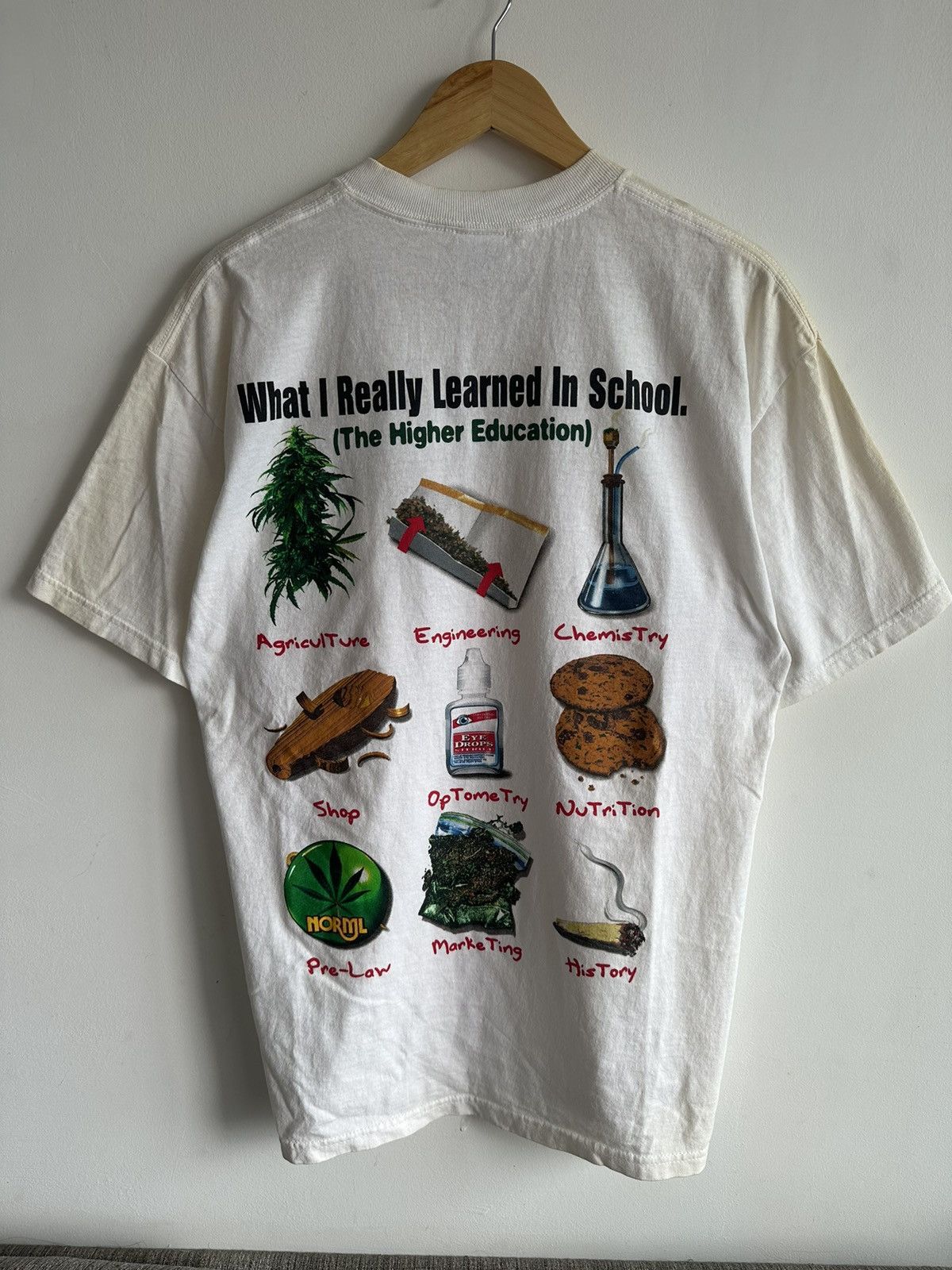 Vintage Vintage 90’s The Higher Education Weed Ganja Blunt Rare USA Size US L / EU 52-54 / 3 - 2 Thumbnail