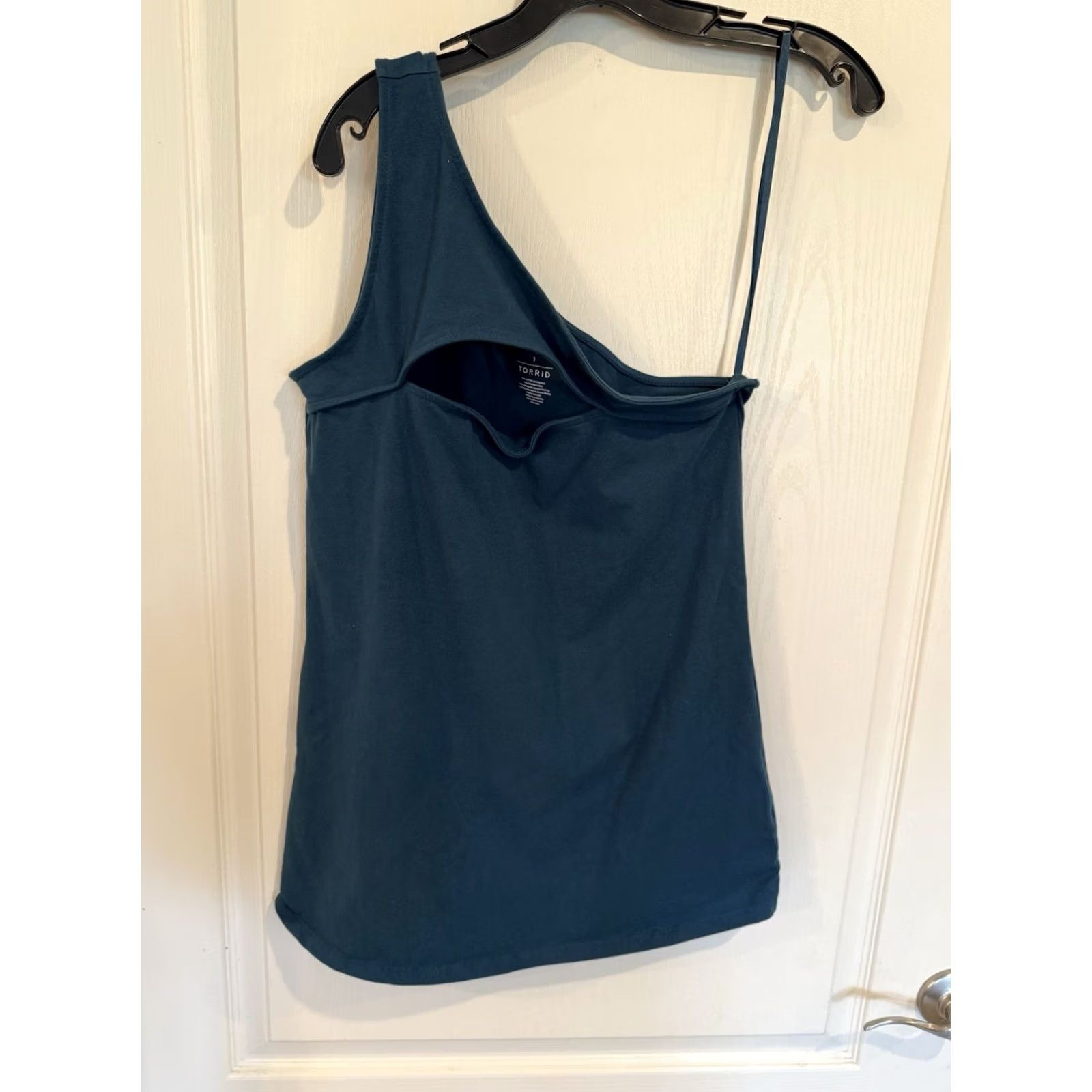 Torrid Torrid Tank One Shoulder Knit Blue Solid 1X Plus Womens Sleeveless Stretchy Cut Out Shirt Size XL / US 12-14 / IT 48-50 - 2 Thumbnail