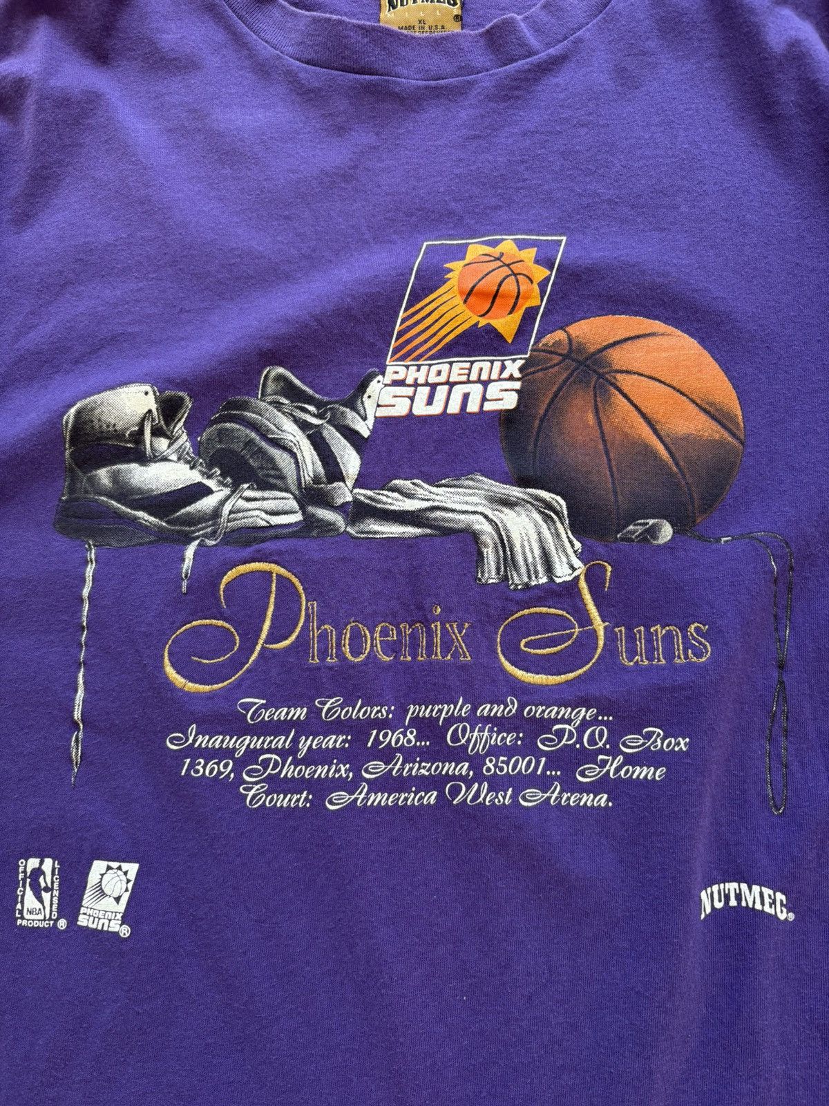 Nutmeg Phoenix Suns Nutmeg Mills Vintage 90s Single Stitch Tee XL Size US XL / EU 56 / 4 - 6 Thumbnail