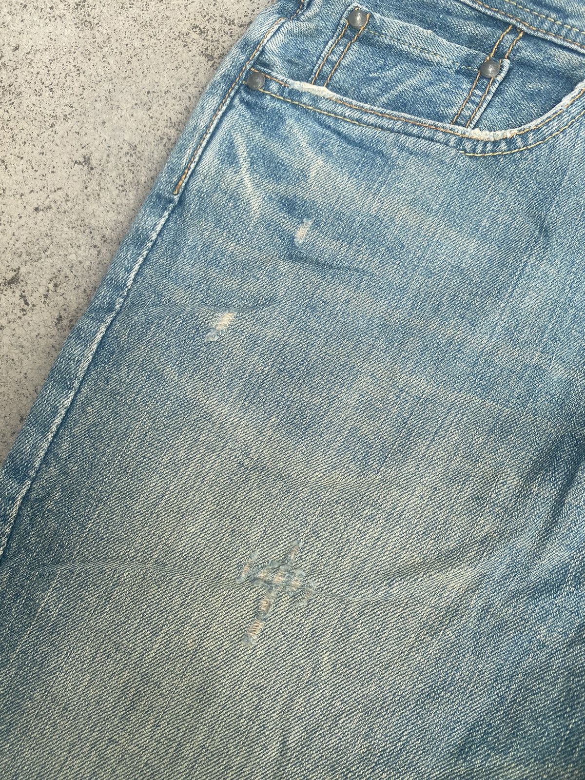 Japanese Brand Flare Jeans Denim Craft Faded Distressed Bootcut Size US 32 / EU 48 - 13 Thumbnail