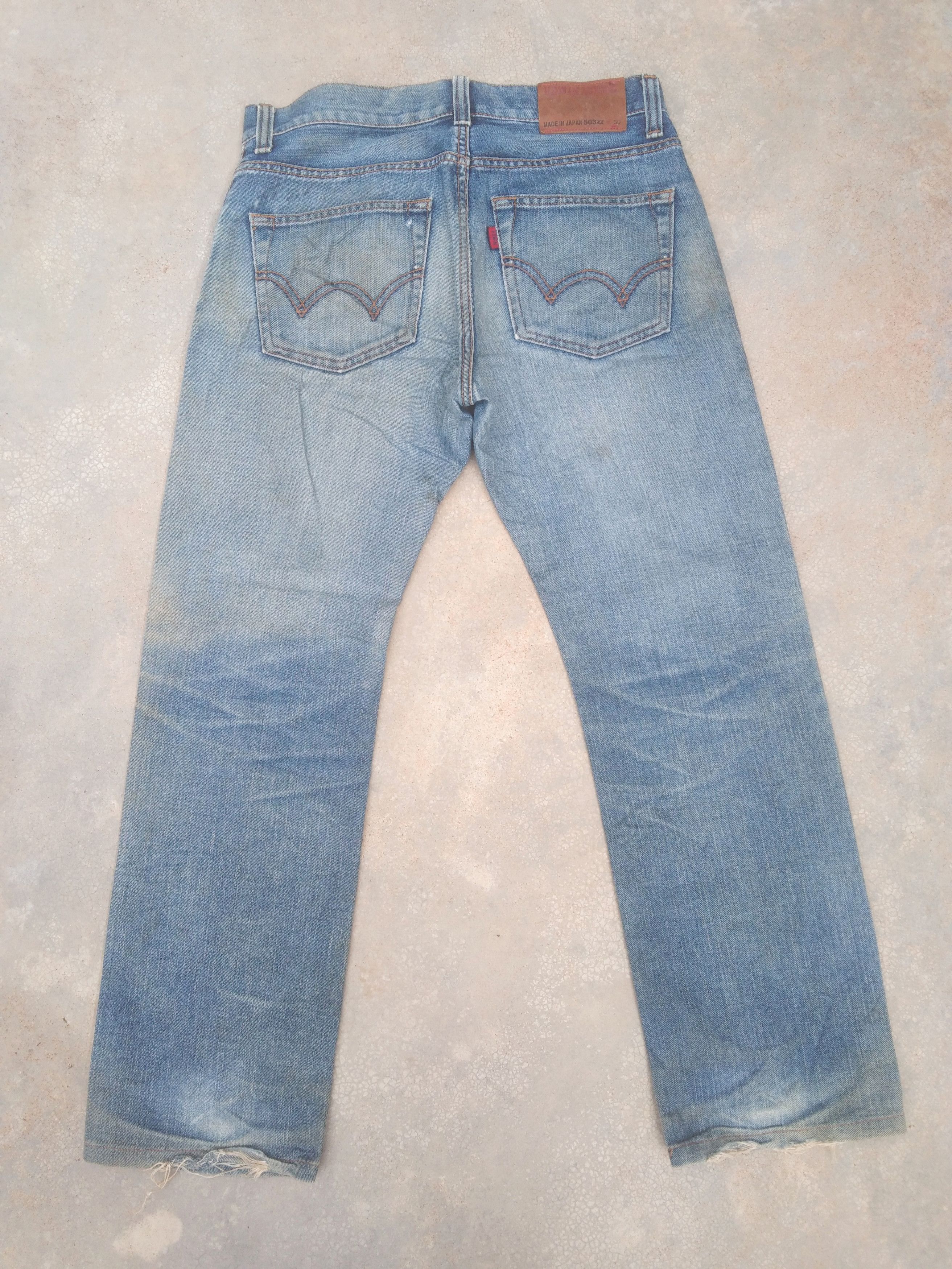 Japanese Brand Vintage Edwin Made In Japan Dirty Distressed Jeans 30x28 Size US 30 / EU 46 - 2 Thumbnail