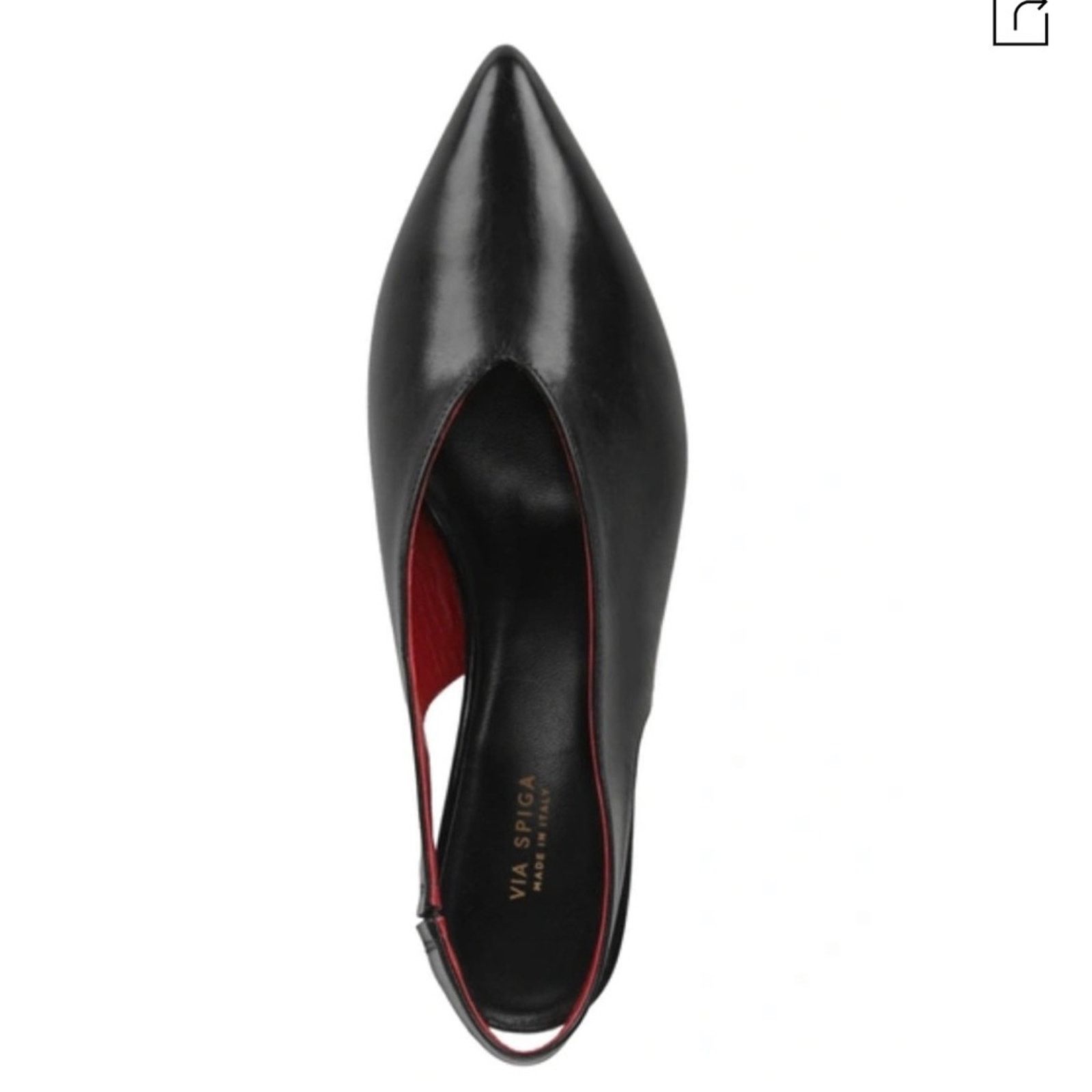 Other VIA SPIGA Darwin Pointed Toe Slingback Pumps Black Leather Size US 7.5 / IT 37.5 - 7 Thumbnail